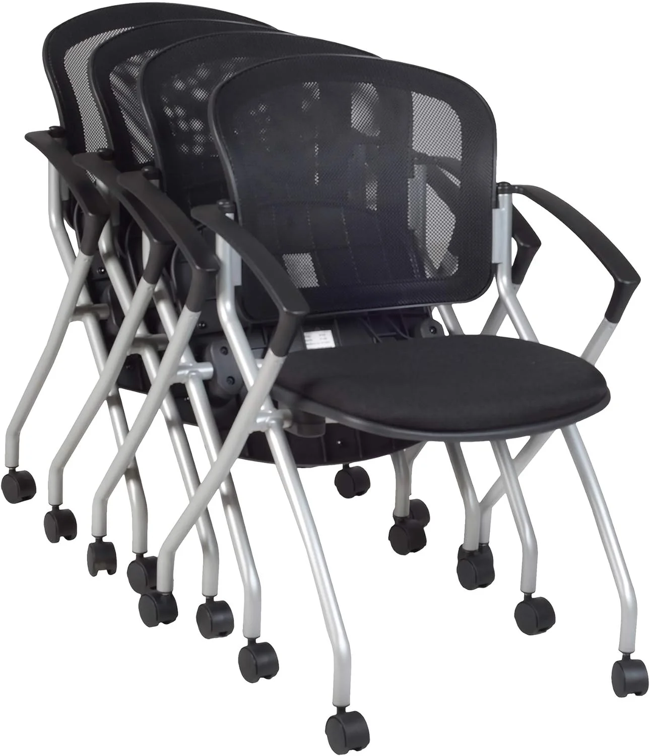 Cadence Nesting Chair (4 Pack), Black