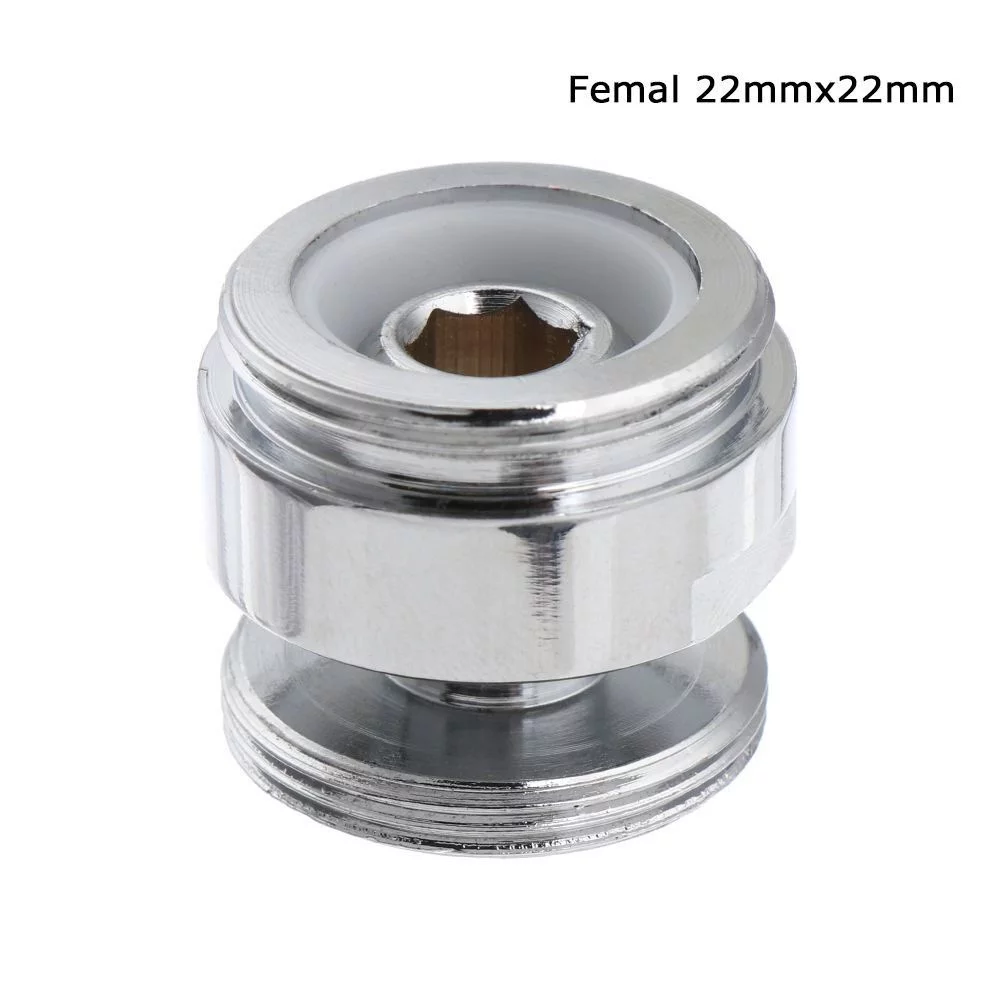 Connect Garden Hose Stainless Steel Kitchen Faucet Fittings Swivel Aerator Adapter Faucet Adapter Tap Aerator Connector 360 Degree Adjustable FEMAL 22MMX22MM