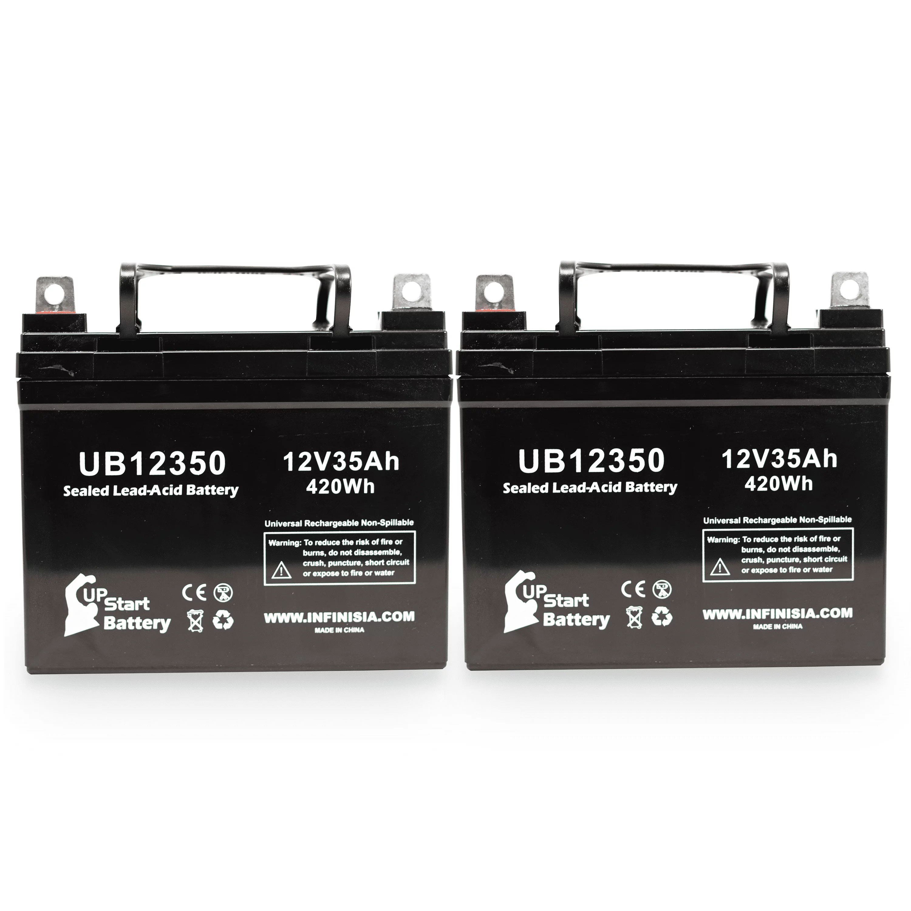 2x Pack - Compatible Pillar Technology Blazer Plus D5722 Battery - Replacement UB12350 Universal Sealed Lead Acid Battery (12V, 35Ah, 35000mAh, L1 Terminal, AGM, SLA)