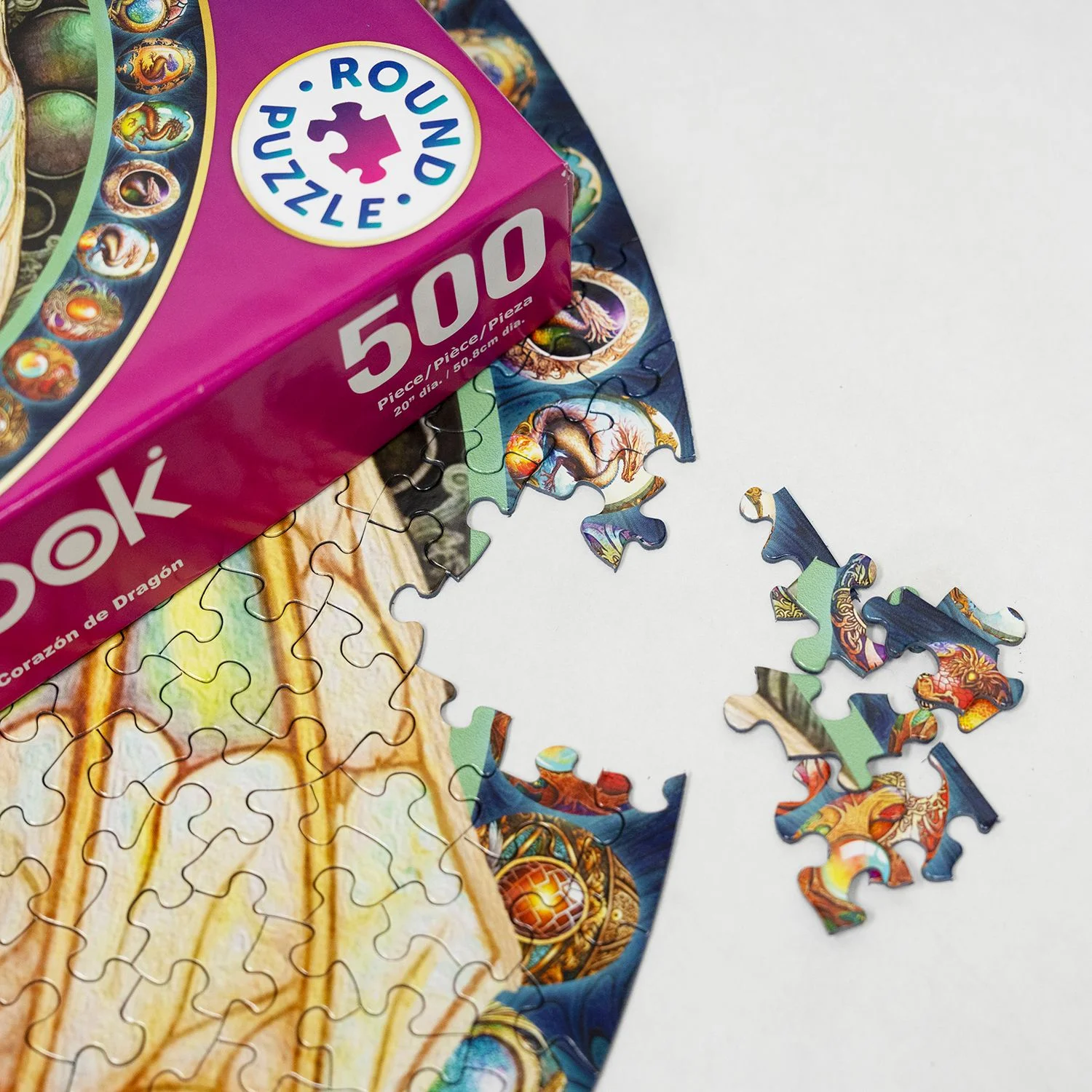 Springbok's Dragon Heart 500 Piece Round Jigsaw Puzzle - Made in USA - Unique Cut Pieces