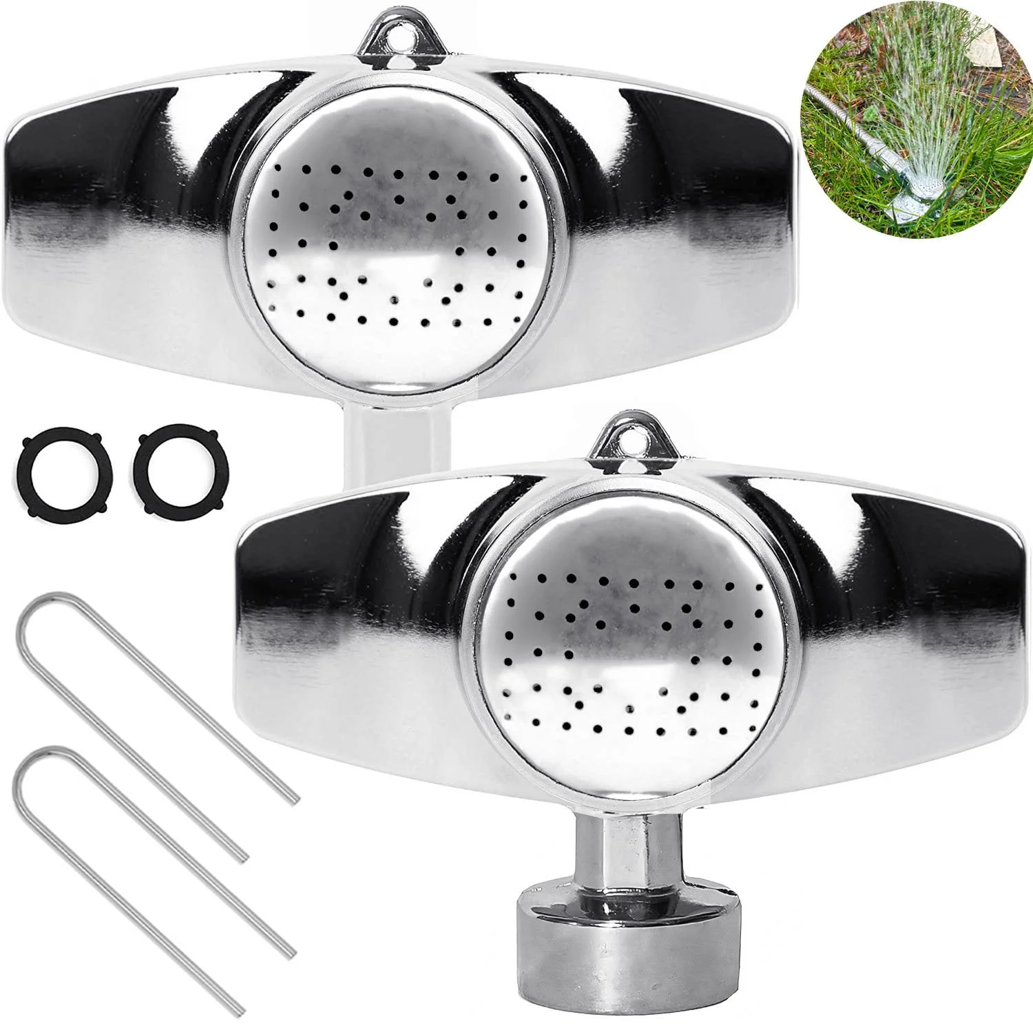 Morvat Metal Garden Sprinkler with Gentle Water Flow up to 30FT, 2 Pack