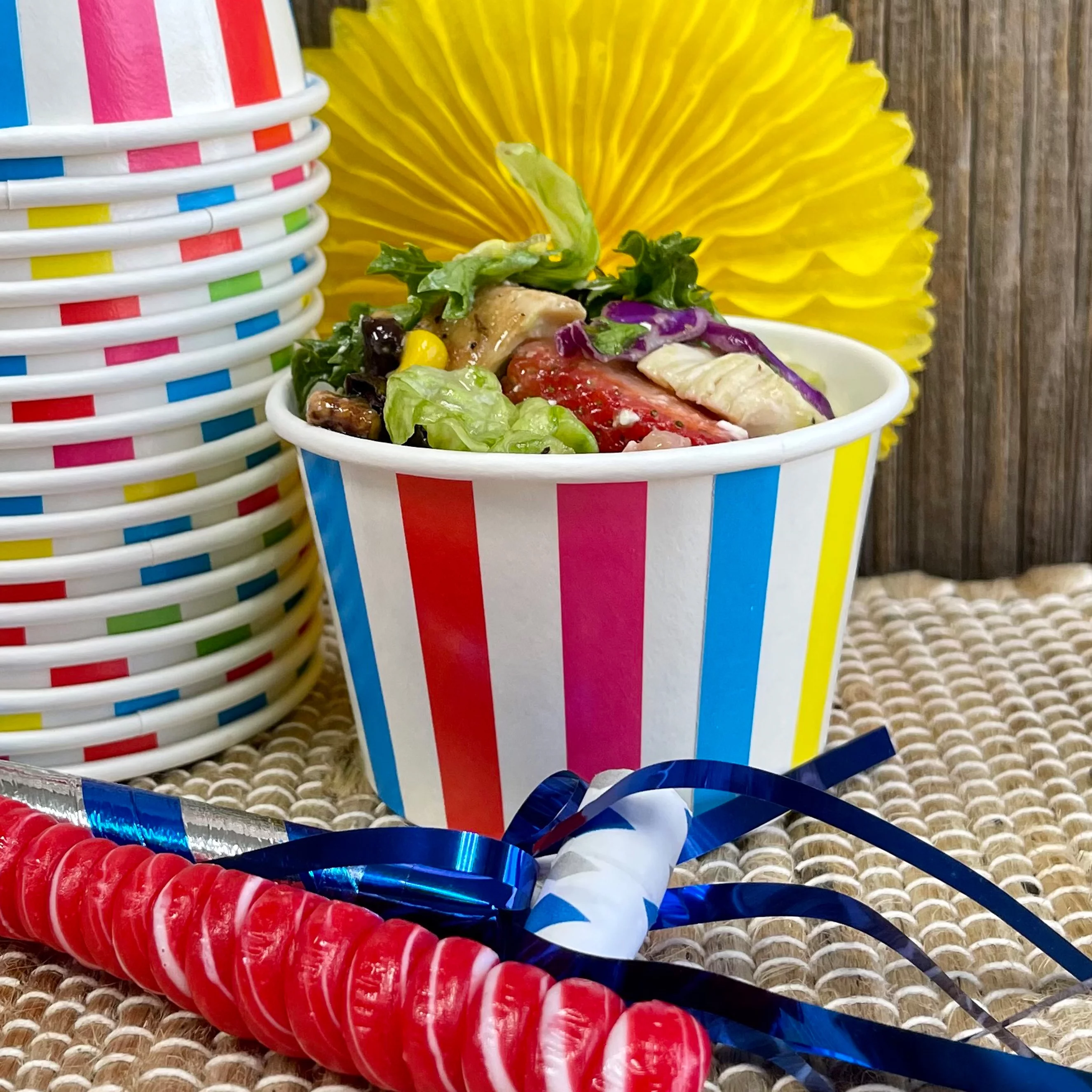 16 Pk Circus Birthday Party Ice Cream Kit - 8 Oz. Stripe  Cups