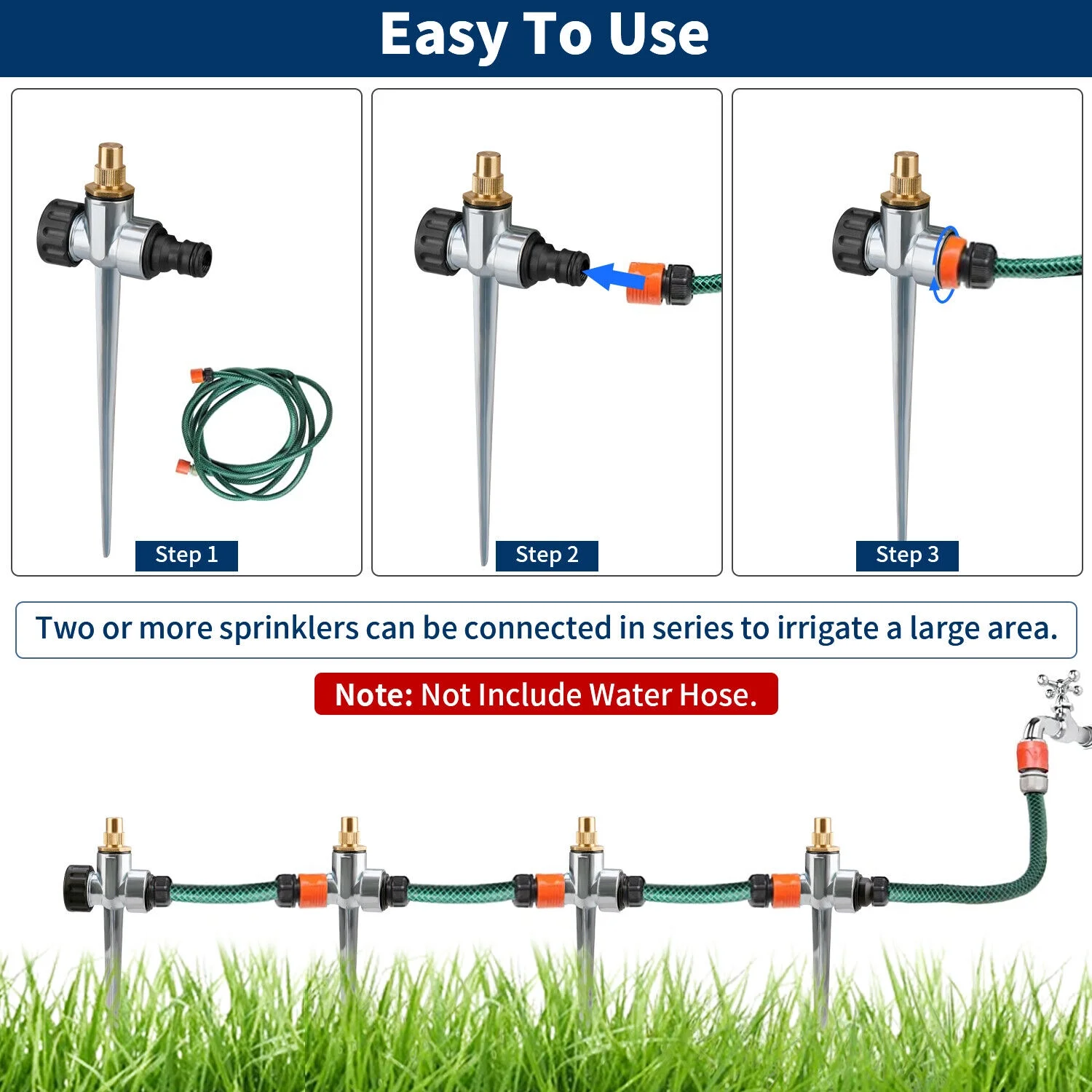 1-4 PCS 360° Lawn Water Sprinkler Garden Yard Watering Sprayer Automatic System