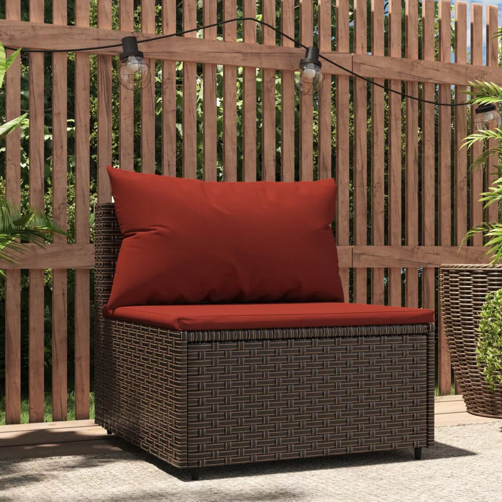 Andoer parcel,With Cushions Poly Patio Middle Sofa Middle Sofa With Cushions Poly Rattan Sofa With Cushions Frame Weather Resistant Easy Assembly Seat Vidaxl Rattan Powder-coated Steel
