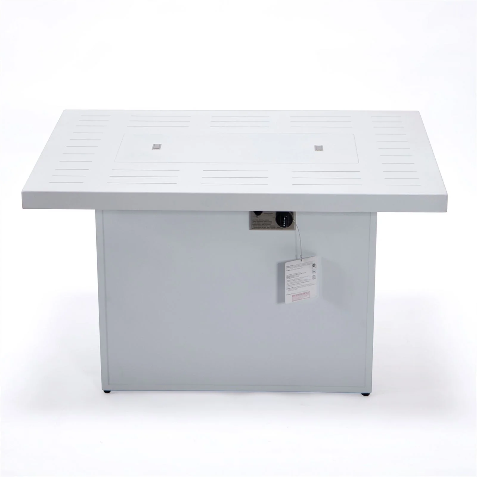 Afuera Living Patio Aluminum Propane Fire Pit Table in White