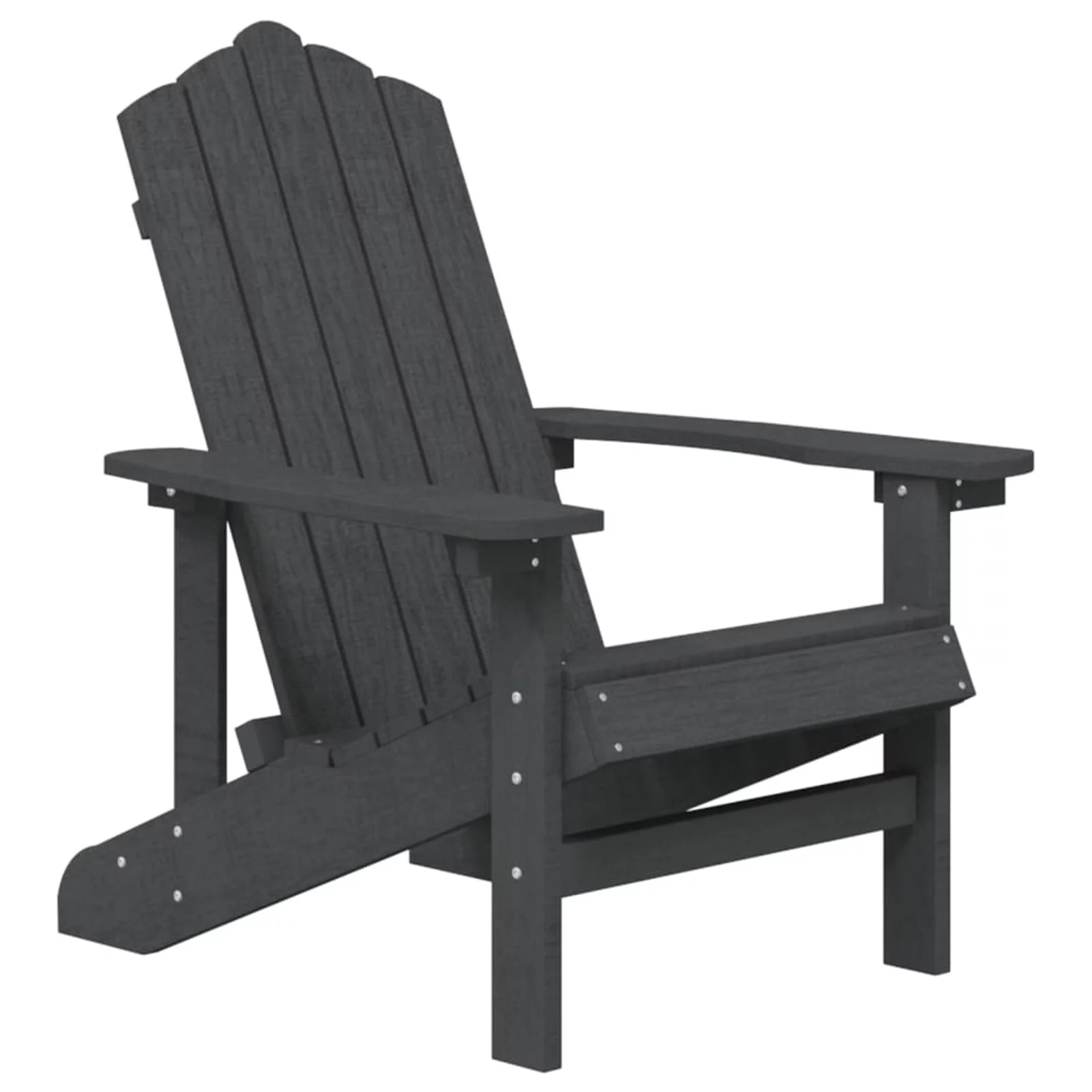 OWSOO Patio Adirondack Chair with Table HDPE Anthracite