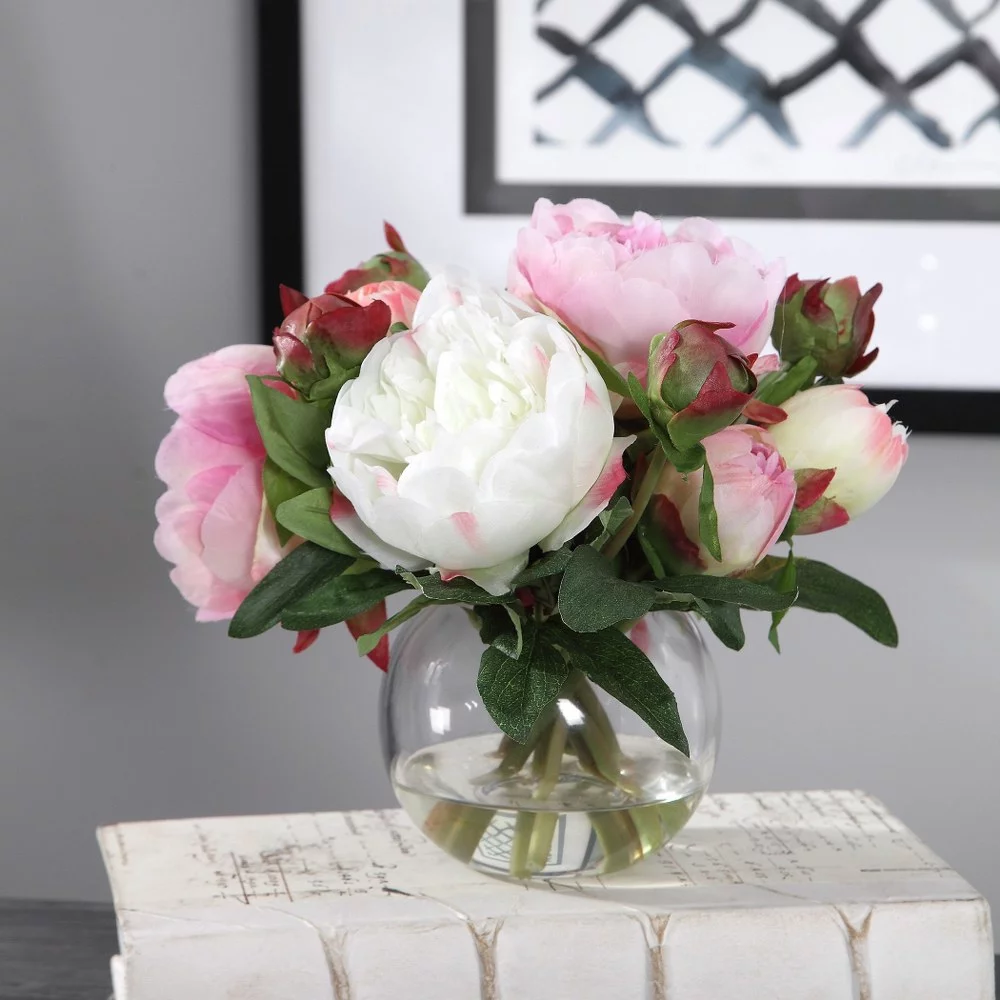 Aspen Loke 10 inch Peony Bouquet 10 inches Wide By 10 inches Deep Bailey Street Home 208-Bel-3314706