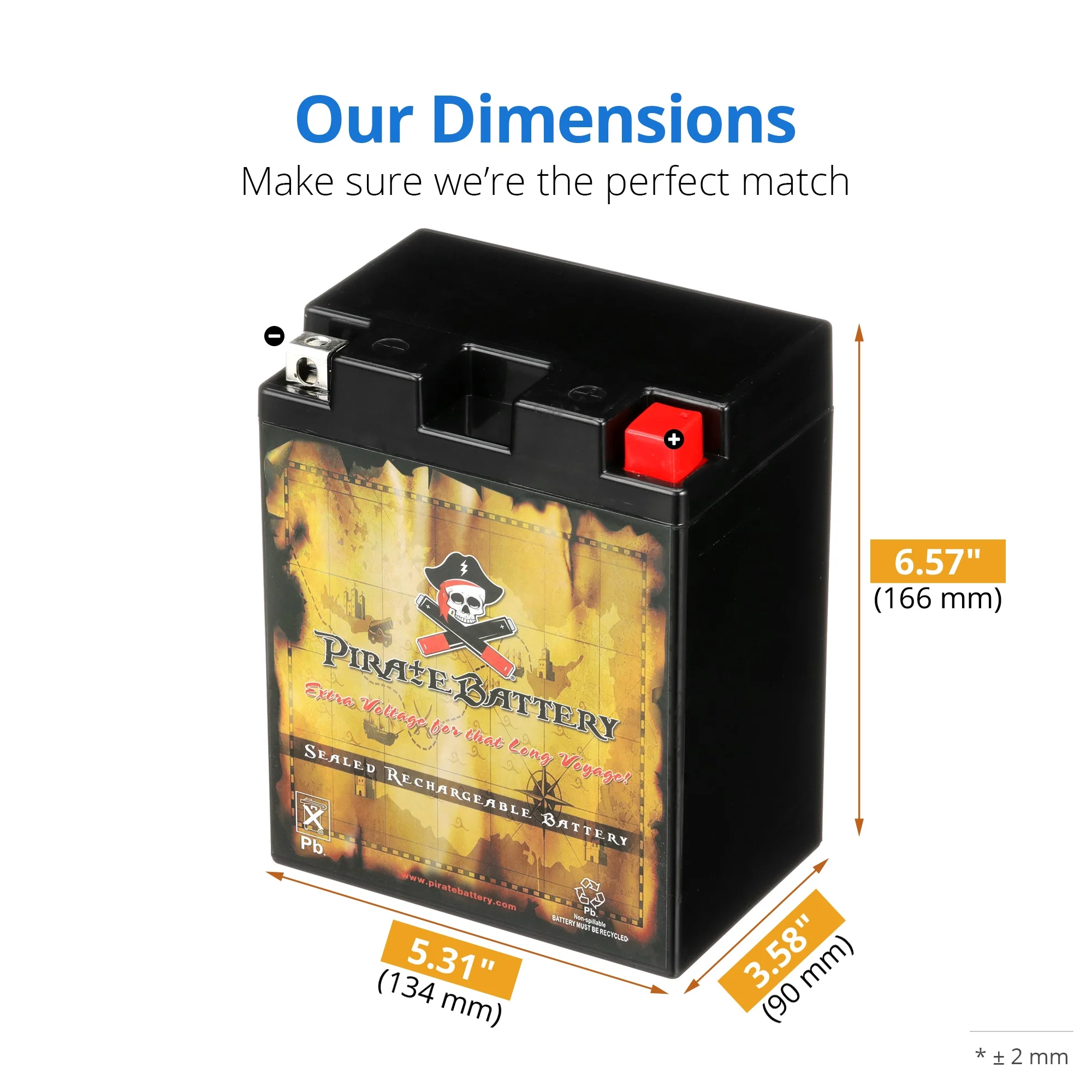 Pirate Battery YB14L-A2 (14L-A2 12 Volt,14 Ah, 190 CCA) Riding Lawn Mower Battery for Mtd Products 500 525 526 600 698 775 795