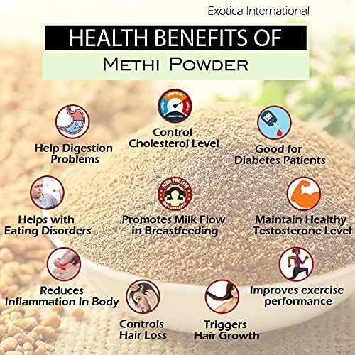 Exotica Fresh Natural Dried Fenugreek Powder | Methi Dana Powder | Indian Spices & Masala (400 Grams)