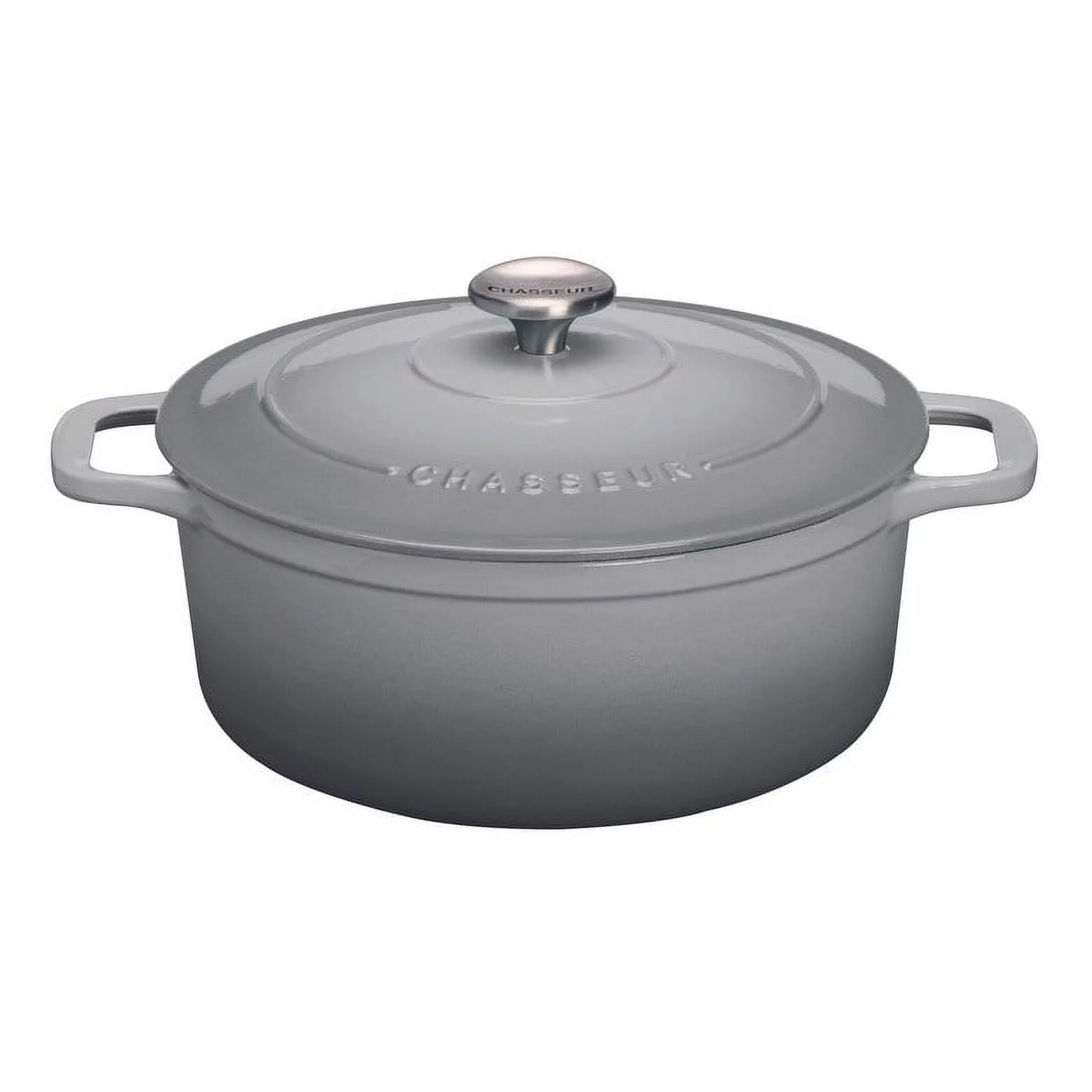 French Home Chasseur French Enameled Cast Iron Round Dutch Oven, 6.25-quart Quartz Blue