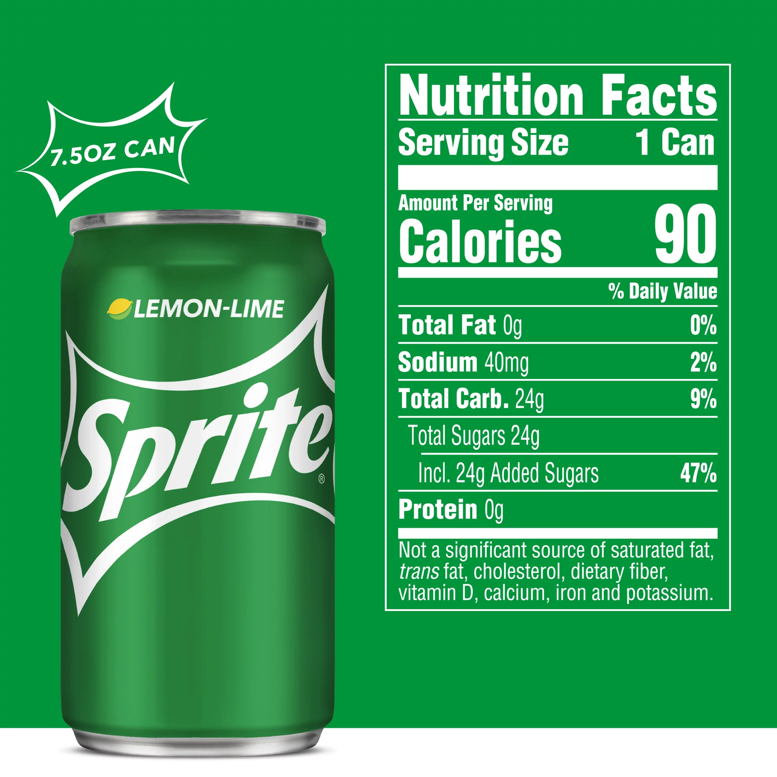Sprite Lemon Lime Soda Soft Drinks, 7.5 fl oz, 24 Pack