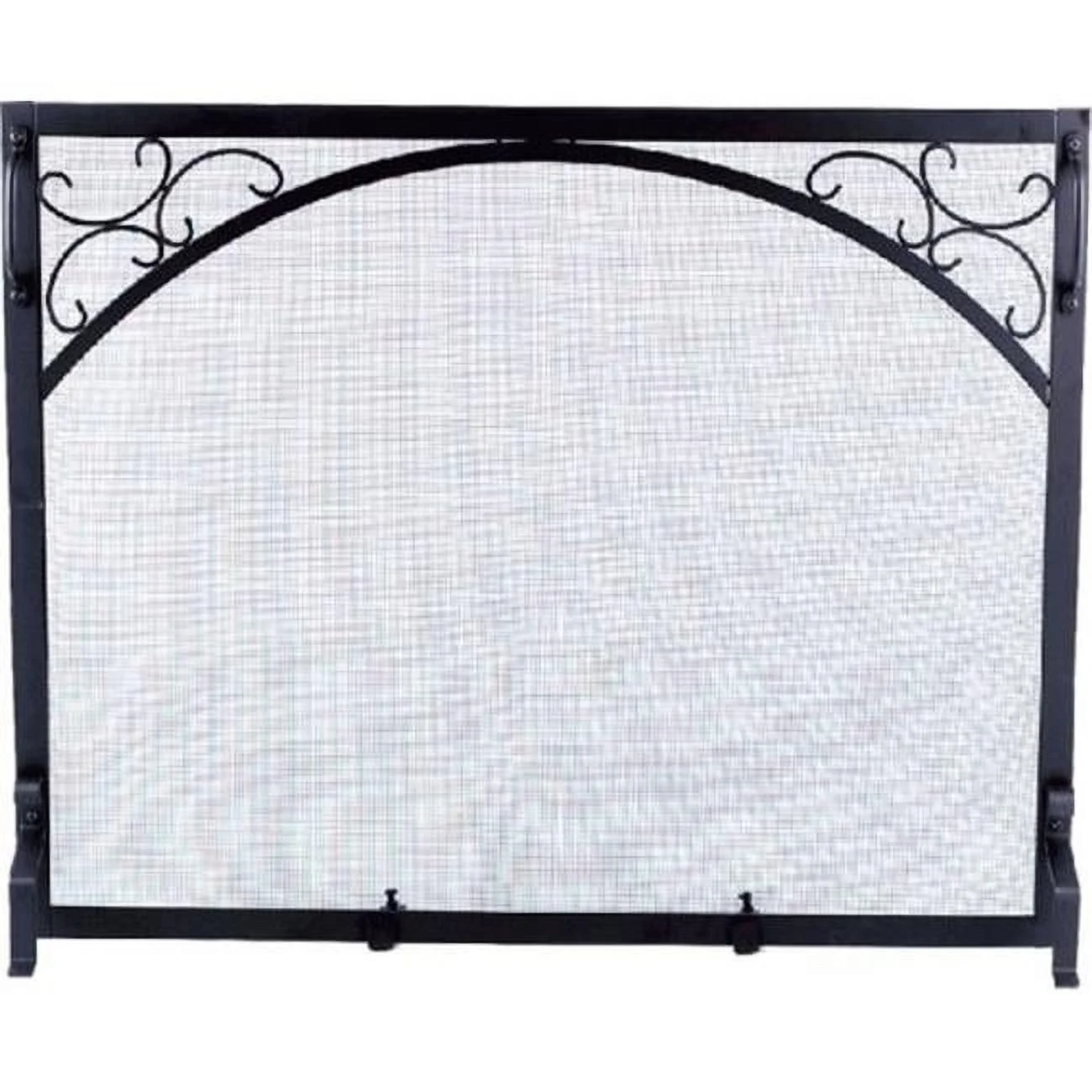 Wrought Iron Panel Screen, Black