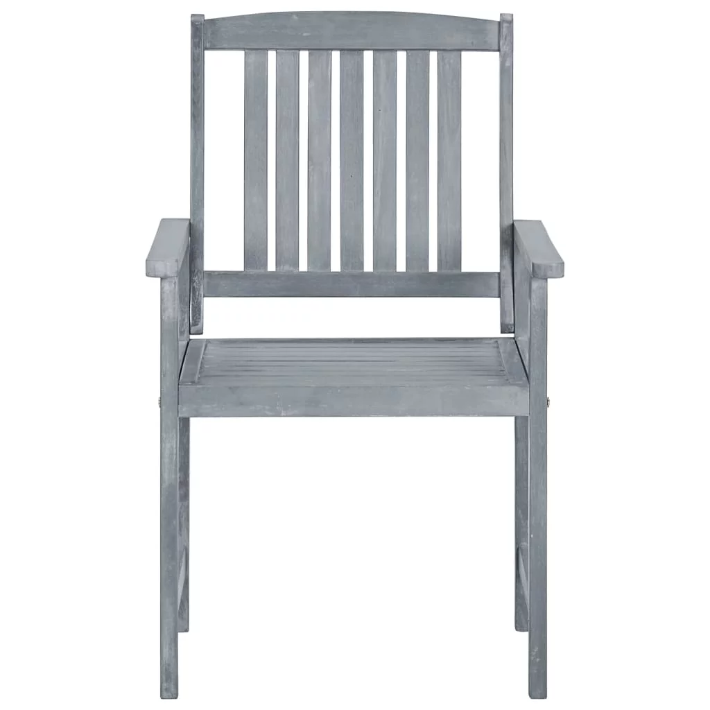Walmeck Patio Chairs with Cushions 2 pcs Gray Solid Acacia Wood