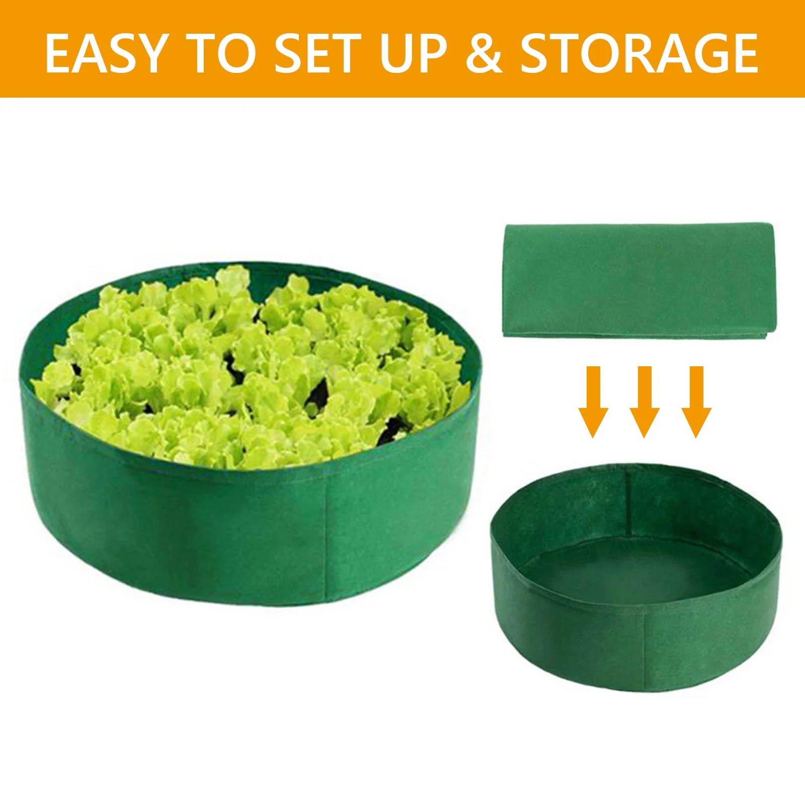 Tripumer 2 Pcs Plant Grow Bag Round Raised Garden Planting Beds Pots 50 Gallon Large Heavy Duty Fabric Grow Pot Breathe Cloth Planting Container Outdoor Green