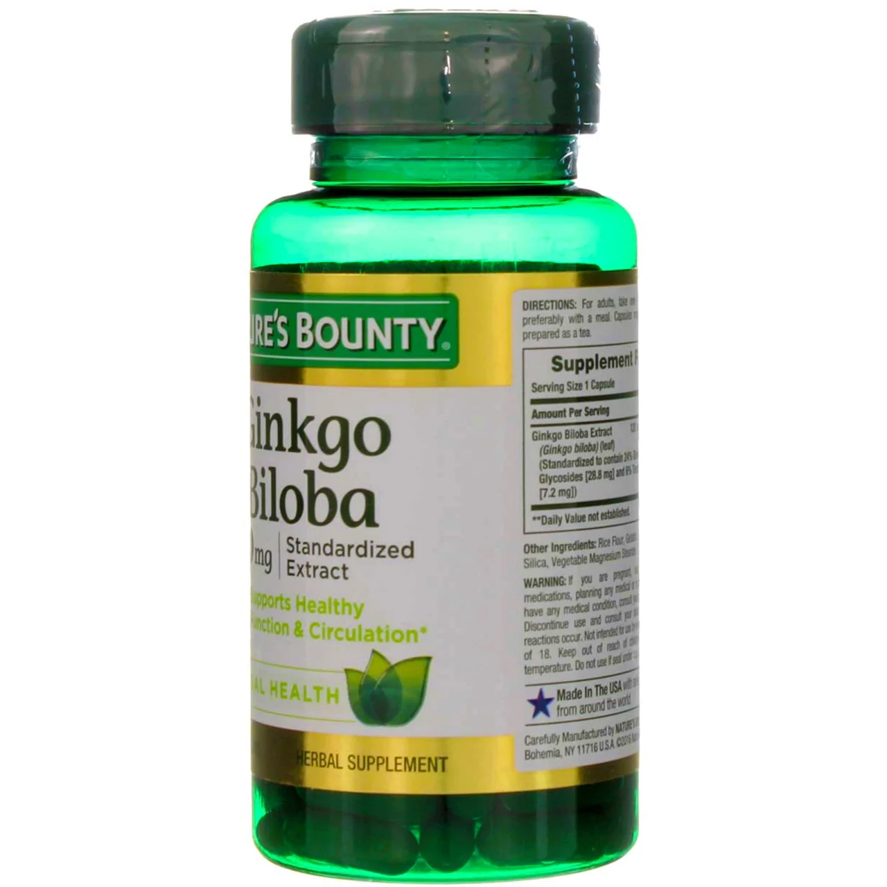 Nature's Bounty Ginkgo Biloba 120 mg 100 ea (Pack of 6)