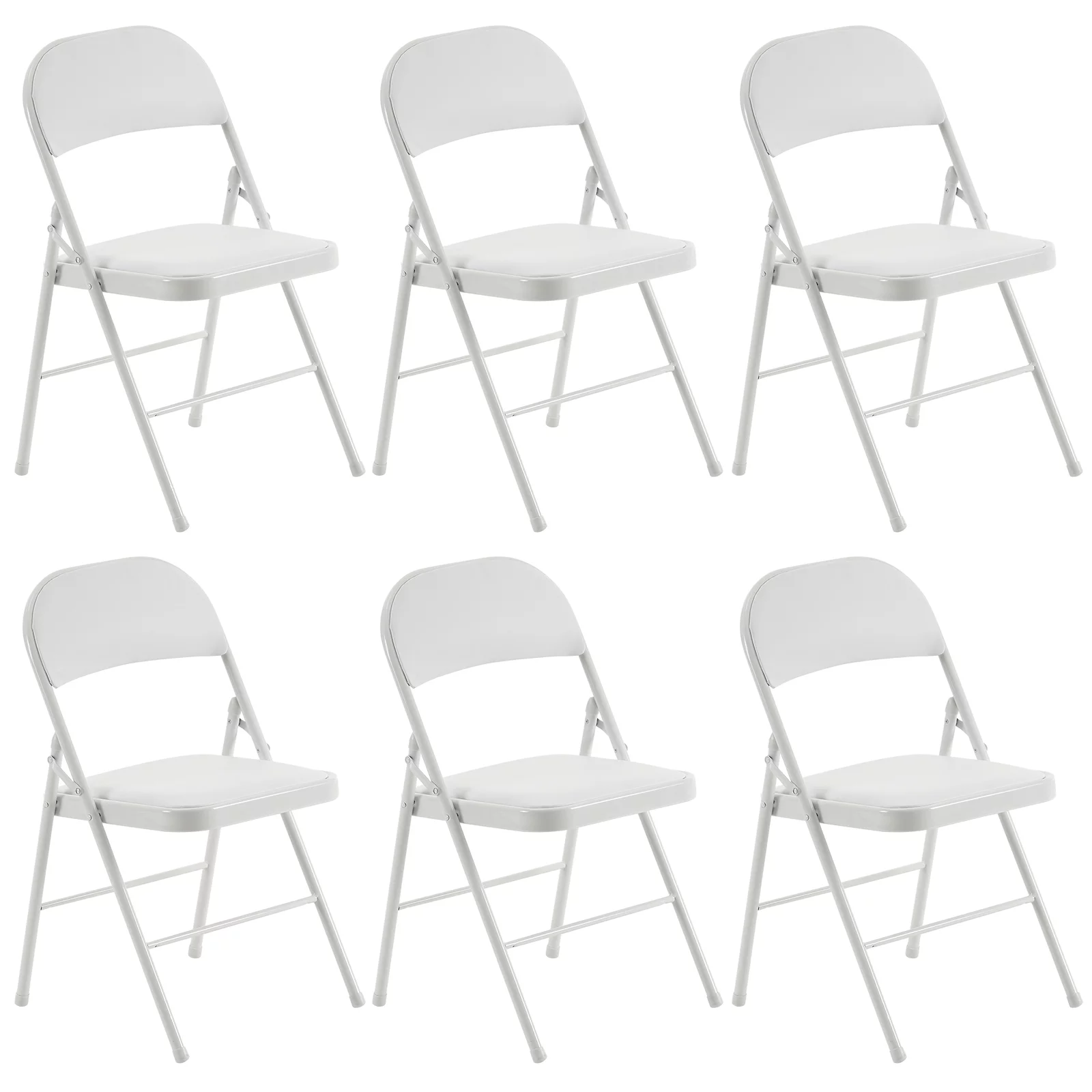 6pcs Elegant Foldable Chairs for Convention Exhibition White (15.75 x 17.72 x 30.71)”