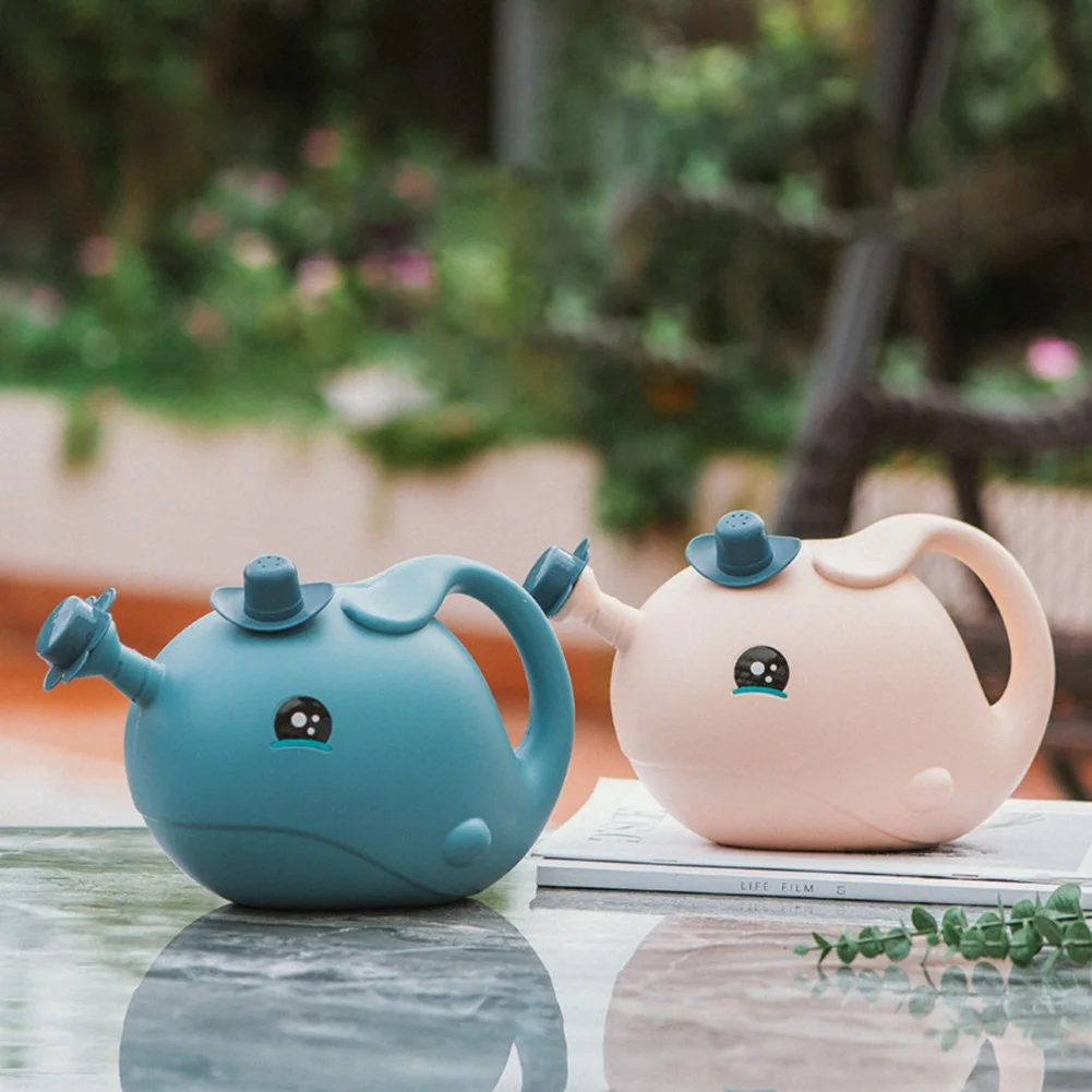 1.2L Plastic Cartoon Watering Pot Cute Can Sprinkler for Kid Garden Plant Tools