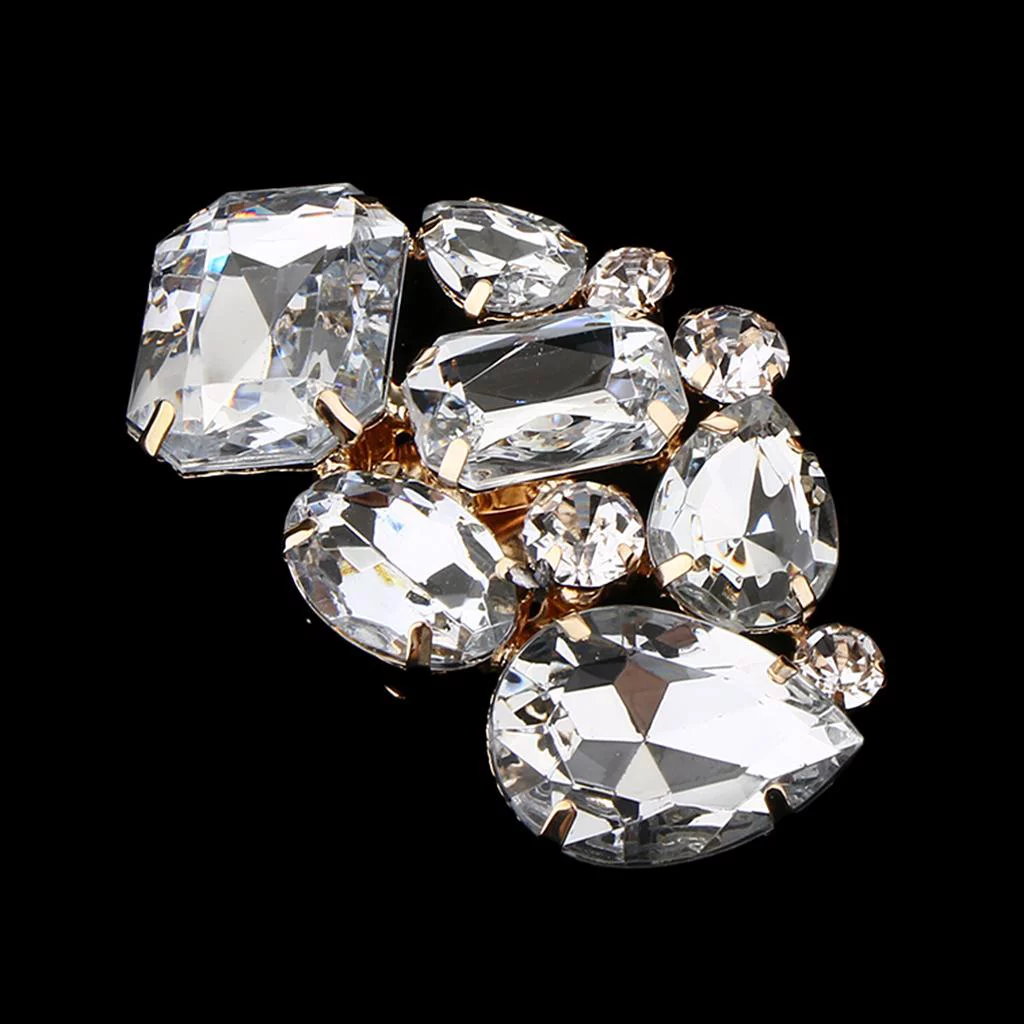 1 Piece Removable Rhinestone Crystal Shoe Buckles For Wedding Party Prom Type E