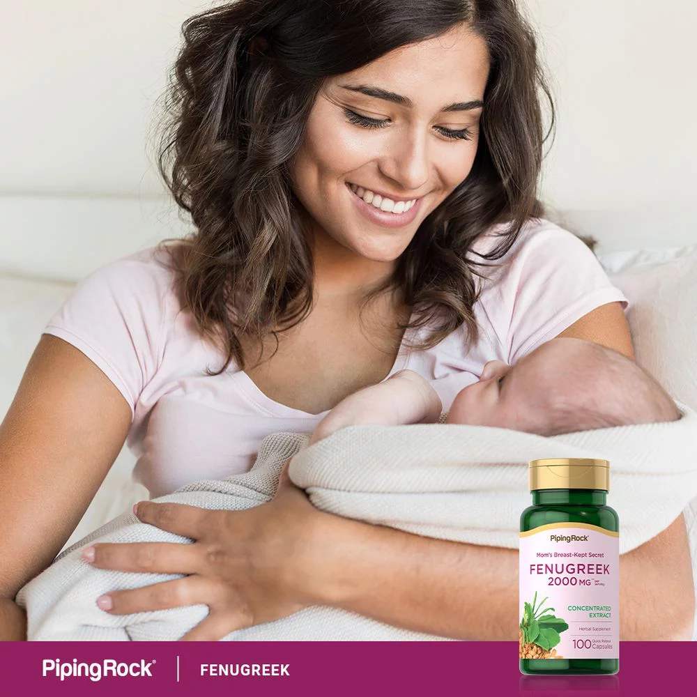 Fenugreek 2000 mg (per serving) | 100 Quick Release Capsules | Non-GMO, Gluten Free | By Piping Rock