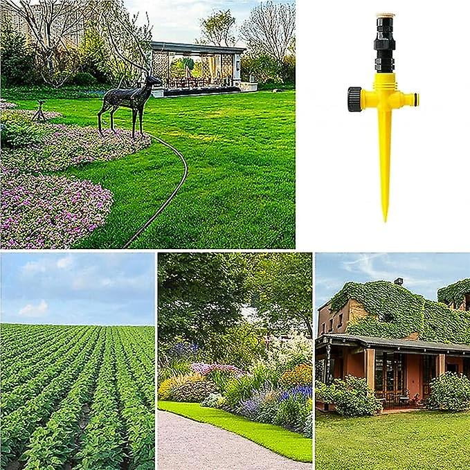 360 Degree Rotating Automatic Irrigation System Garden Lawn Sprinkler Patio, 3 Adjustments And 90-180-360 (2pcs)