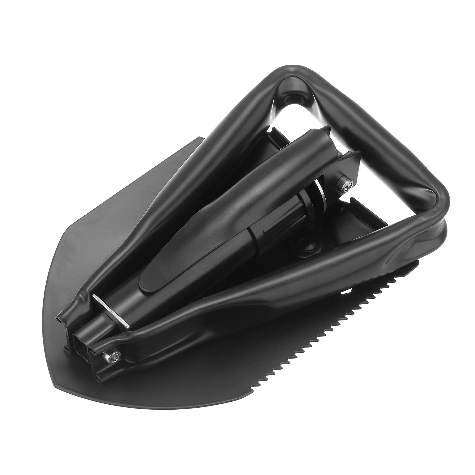 Uxcell Multifunctional Folding Camping Shovels 58cm Adjustable Multi-Purpose Gardening Shovel with Carrying Bag Black