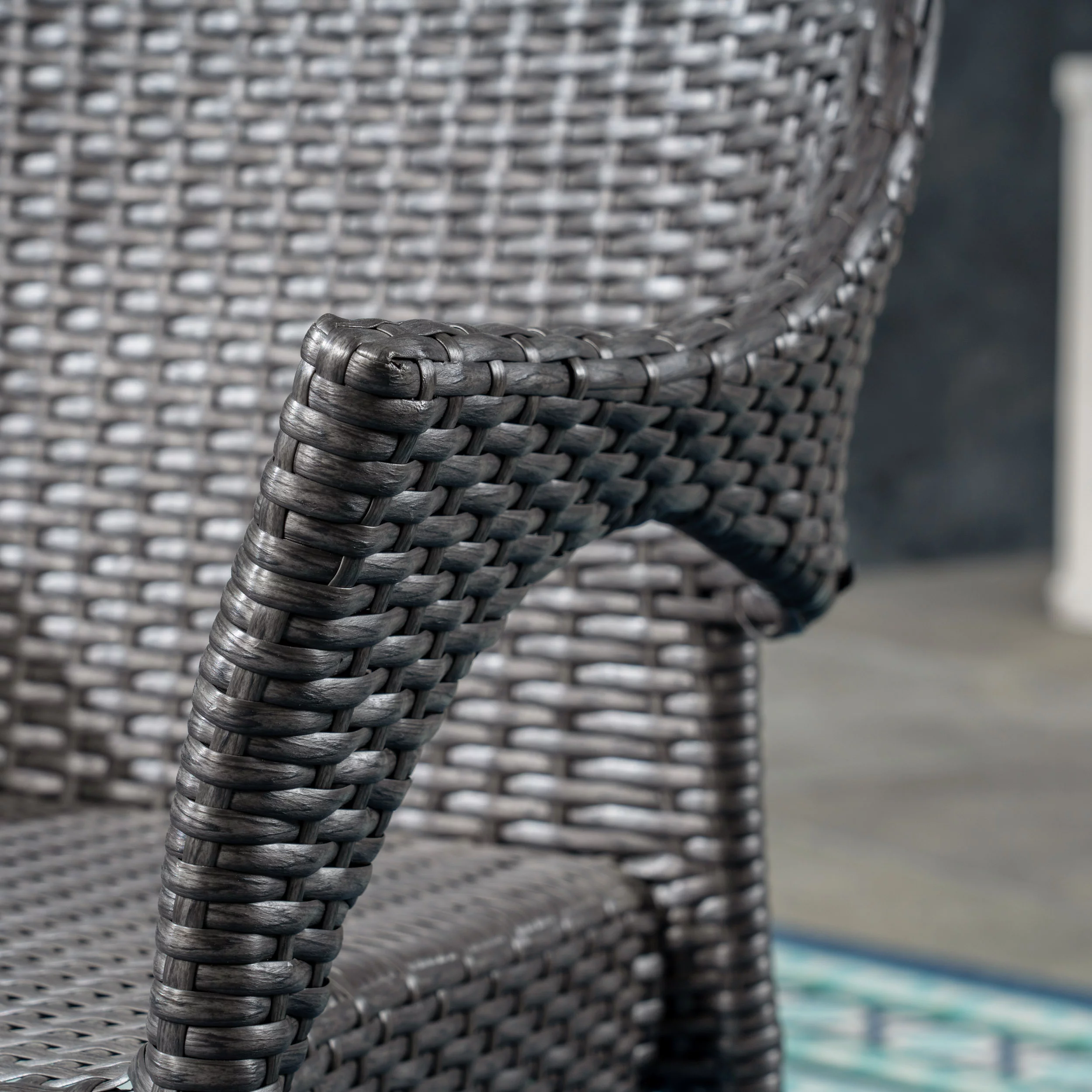 Noble House Lecanto 7 Piece Wooden Patio Dining Set in Gray