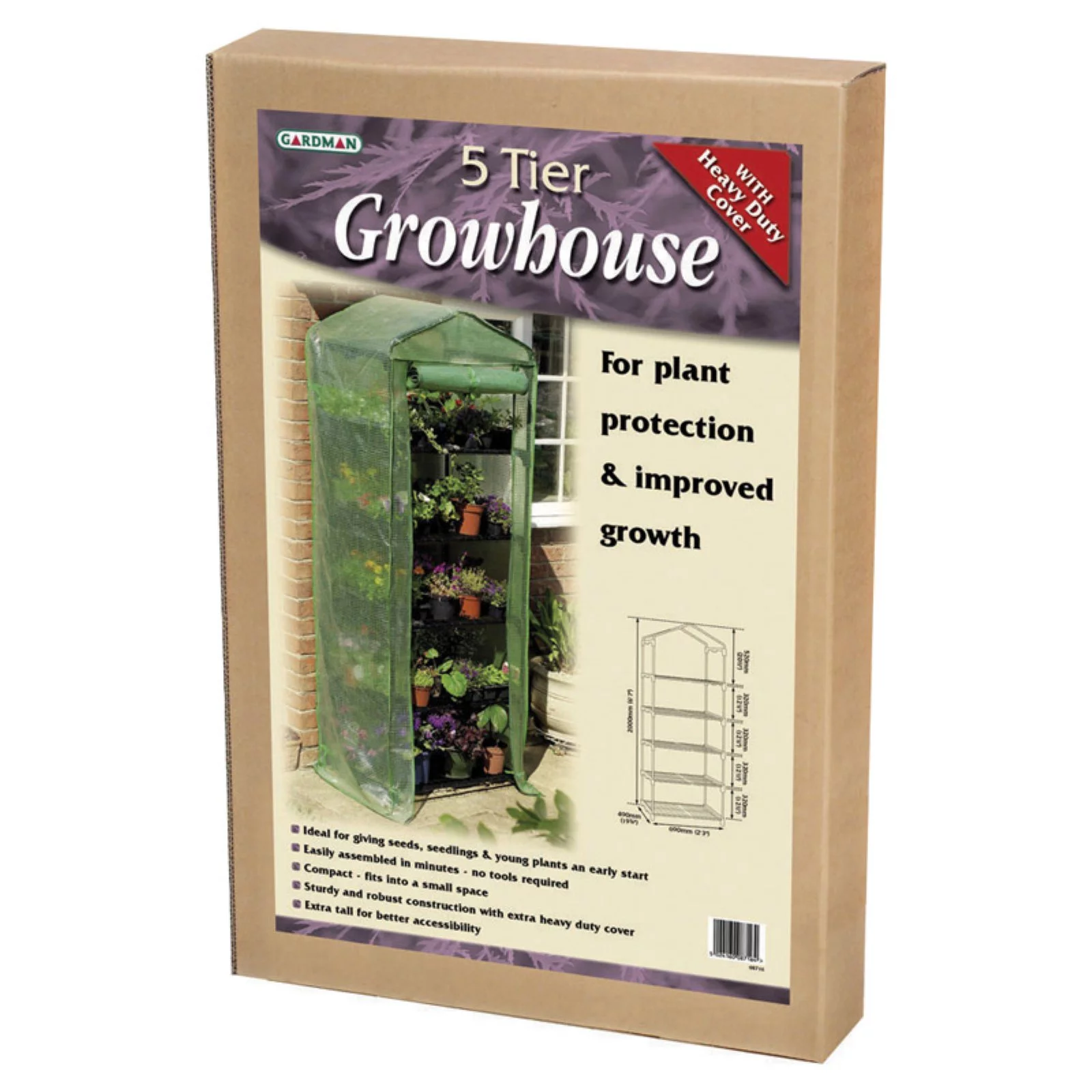 Gardman - 5-Tier - Green - Heavy Duty Greenhouse