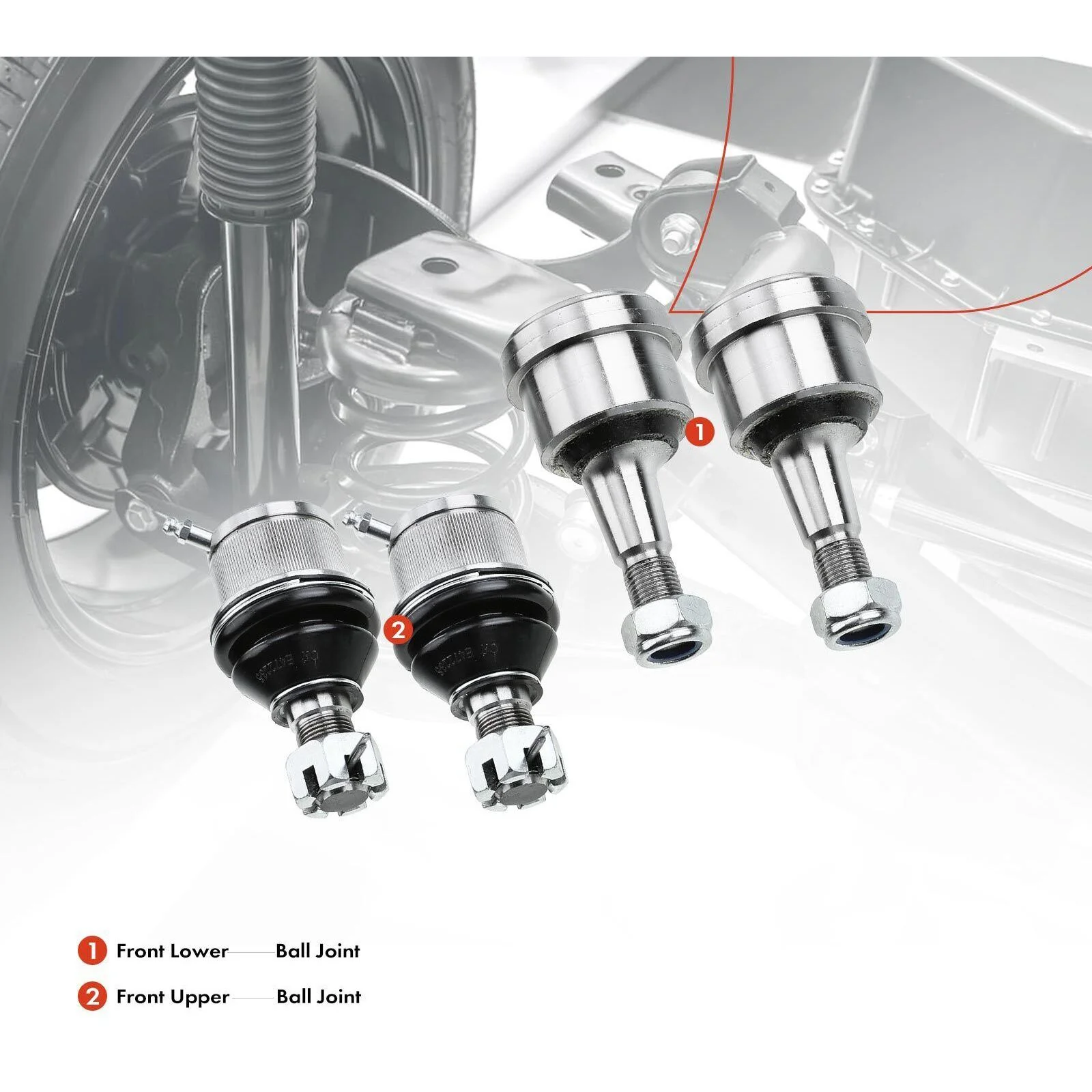 Teledu 4Pcs Front Ball Joint For 03-13 Dodge Ram 1500 Ram 2500 Ram 3500 Ram 2500 3500