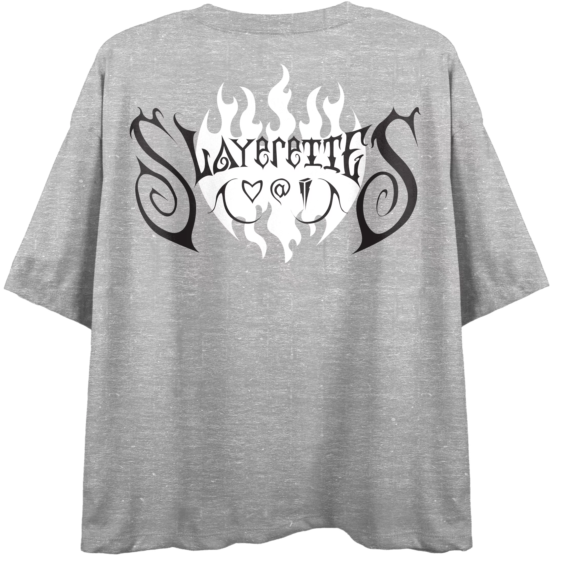 Buffy The Vampire Slayer Slayerettes Distress Art Crew Neck Short Sleeve Gray Heather Women's Crop Top-Small