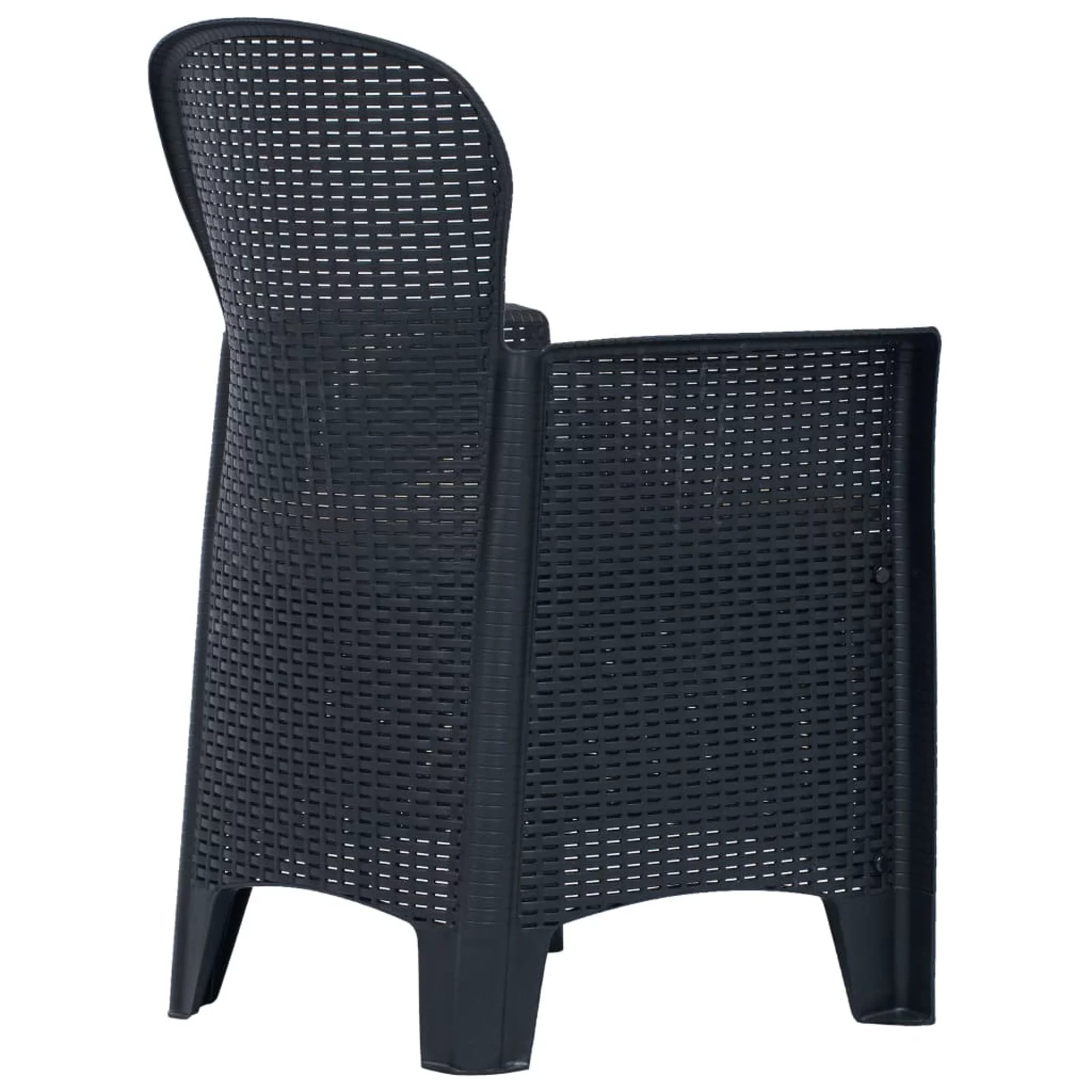 3 Piece Bistro Set Anthracite Rattan Look