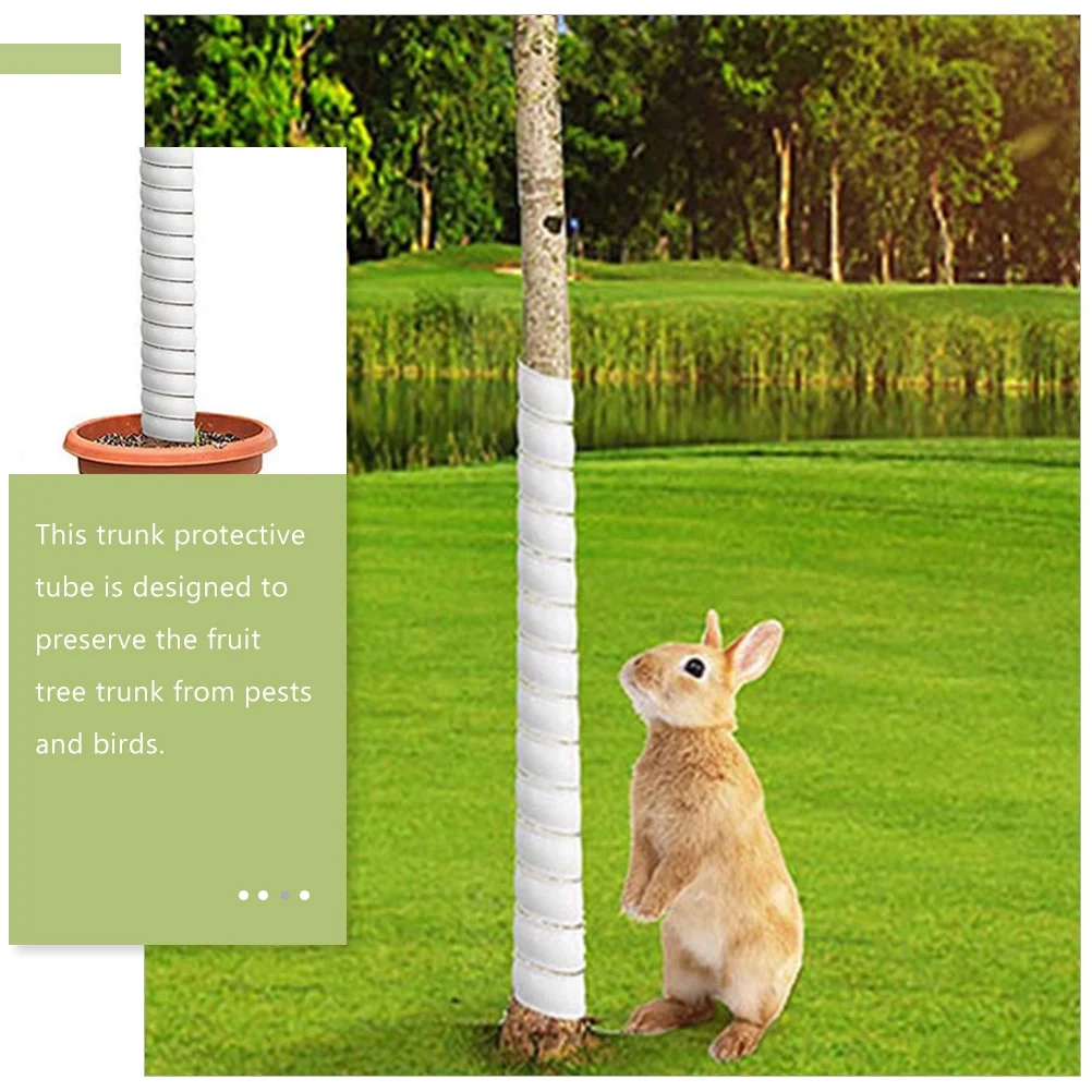 Tree Guard for Cats Trunk Protector Wraps Bark Sapling Protectors Mulch Protective Tube Spiral Plastic White 2 Pcs