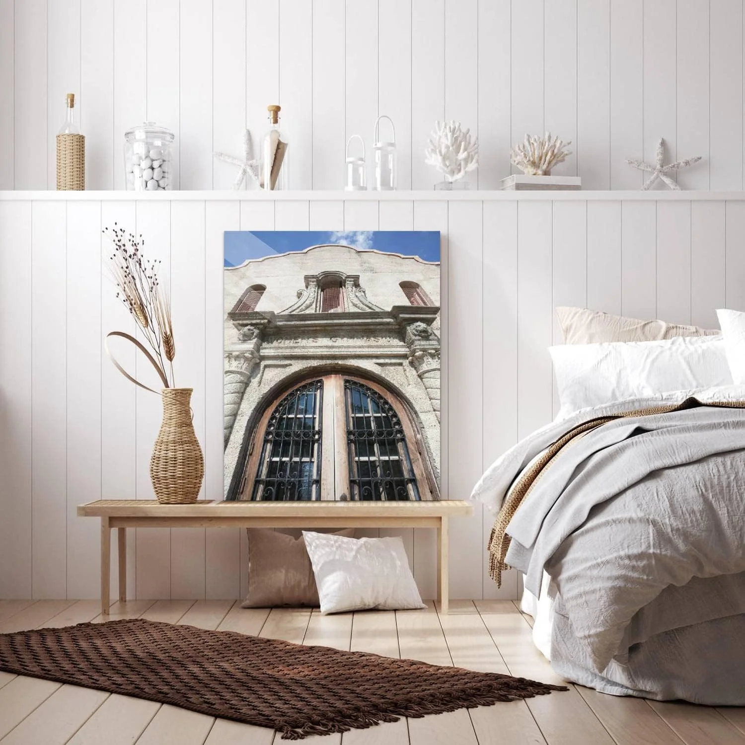 HelloGlass Tempered Glass Wall Art Decor Womens Gymnasium Tuley Park Fieldhouse in Chatham Chicago Prints On Glass Paingting Picture Modern Artworks For Living Room Bedroom Office 40x32inch