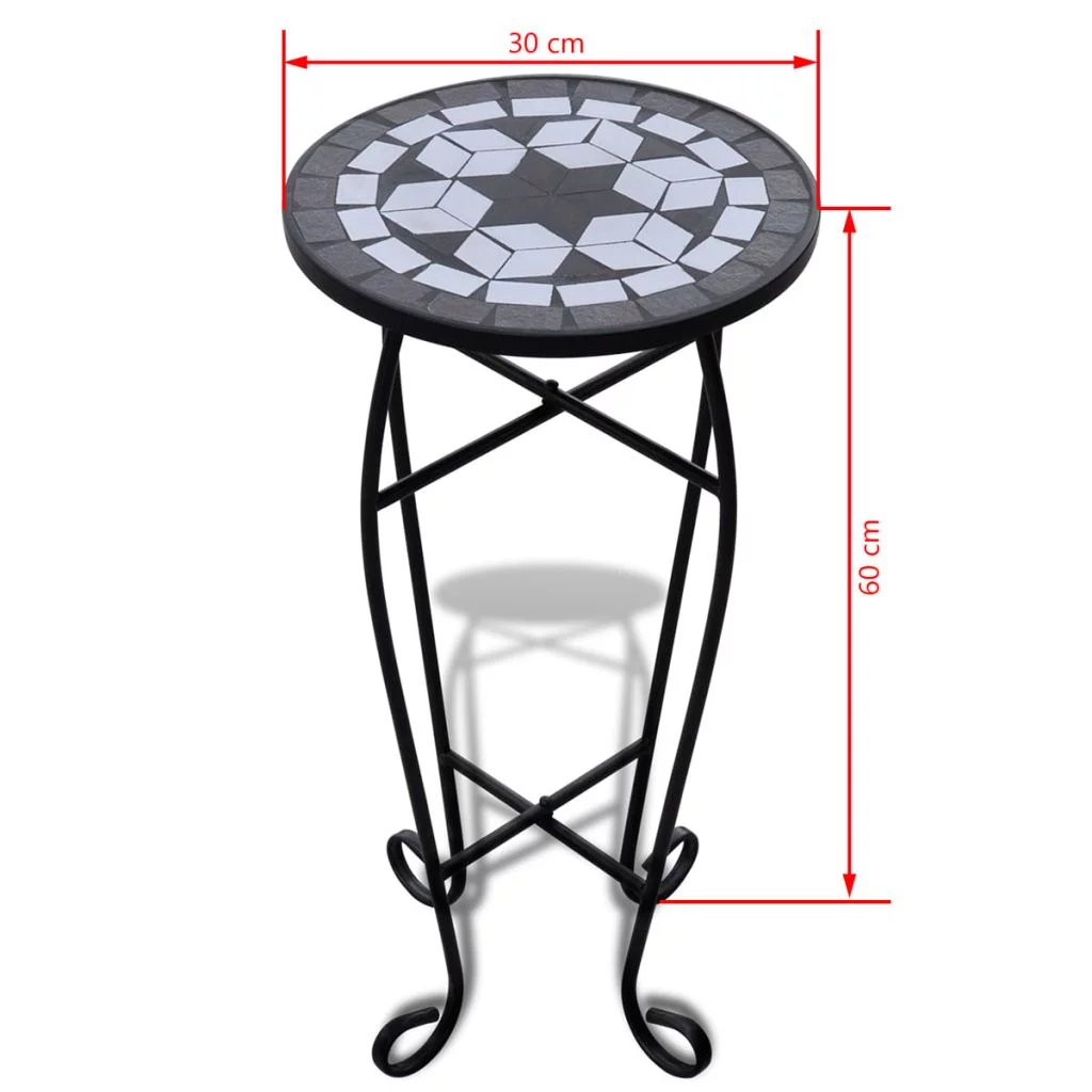 Side Table Plant Table Black White