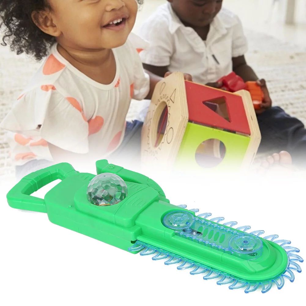 Goldmeet Electric Chain Saw Toy Highly Simulation Pretend Play Chain Saw Toy with Light SoundGreen