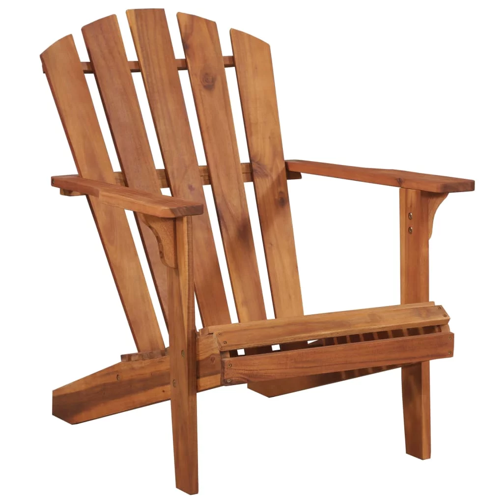 OWSOO Garden Adirondack Chair with Footrest Solid Acacia Wood
