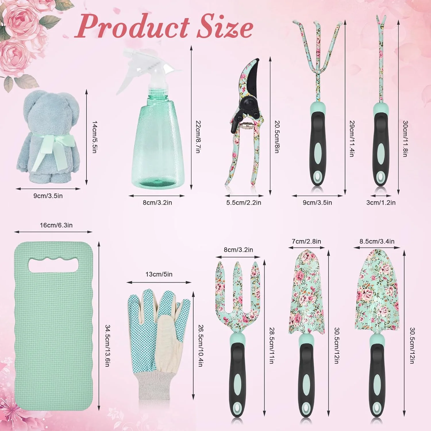 Garden Tools Set  z 11 Pcs Heavy Duty Floral Gardening Tools Kit with Non-Slip Rubber Handle  Special Gardening Gifts for Women Birthday Box