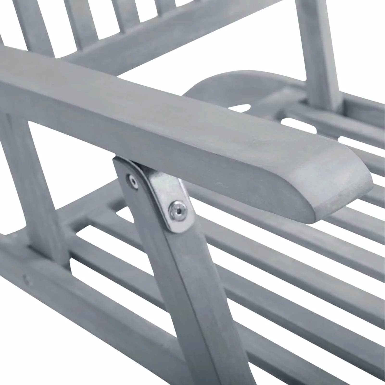 OWSOO Patio Deck Chair with Footrest and Cushion Solid Acacia Wood