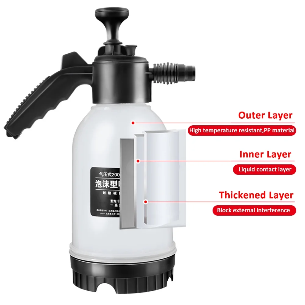 ammoon Foam Sprayer, Hand Pressure Snow Foam Sprayer 2L with Two Nozzle, Suitable for Watering Plants and Washing Car