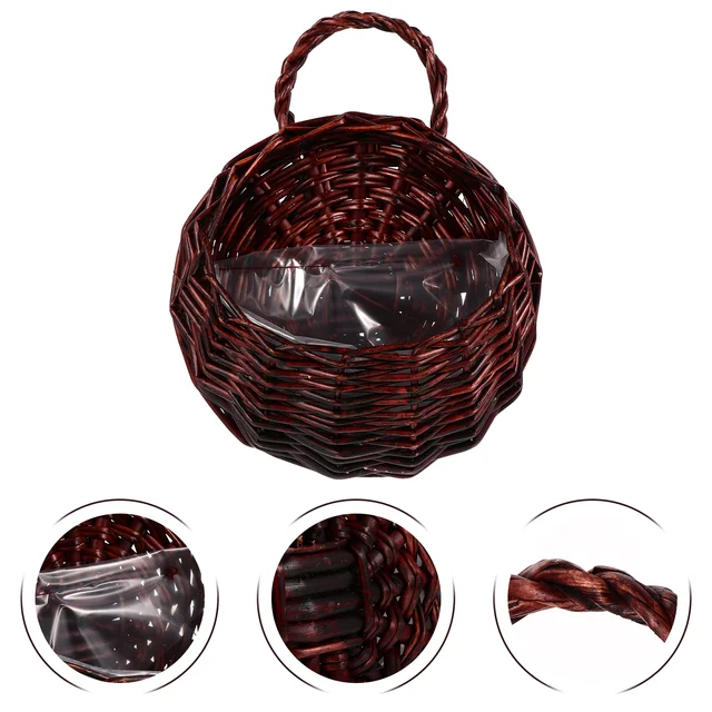 Beautiful Willow Woven Garden Flower Basket Holder Pots Plants Rattan to Weave Container Display Stand