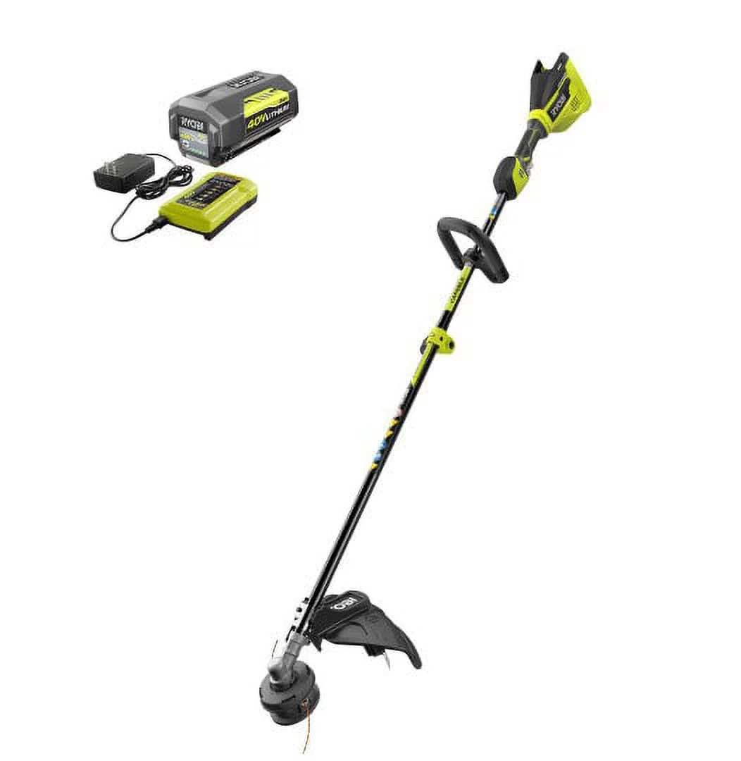 Ryobi 40-Volt Lithium-Ion Brushless Electric Cordless Attachment Capable String Trimmer 4.0 Ah Battery and Charger Included