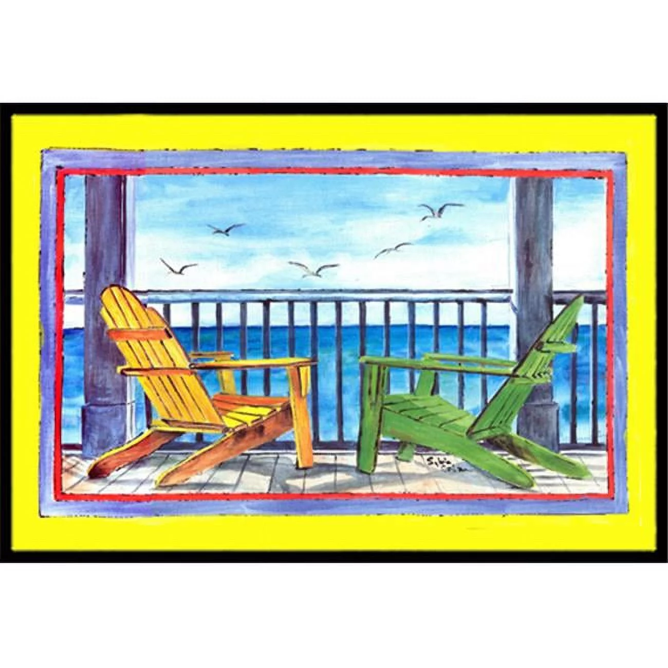 18 x 27 In. Adirondack Chairs Yellow Indoor or Outdoor Mat
