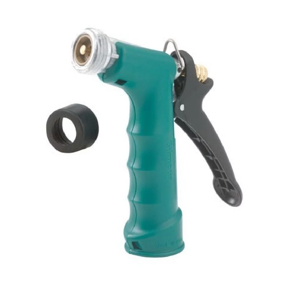 Gilmour Garden Hose Nozzle Watering Spray Durable Metal Construction Threaded Tip Insulated Grip For Hot Cold Water Flow Control Dial Rear Control Trigger Lifetime Warranty Green, 2-Pack