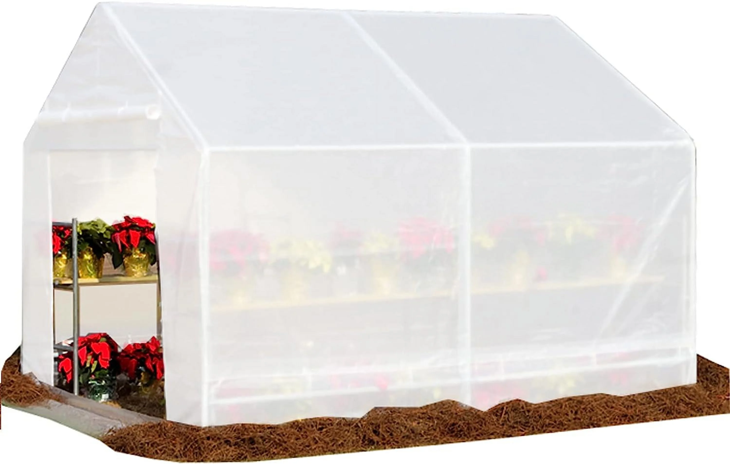 Greenhouse 10-Feet By 10-Feet, 1 3/8-Inch Steel Frame, 6-Leg, Opaque, GH1010