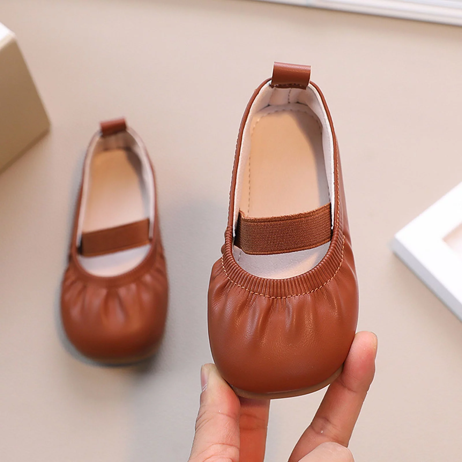 NOKIO Toddler Flower Girl Dress Shoes Girl Ballet Party School Shoes Wedding Soft Soles With Soft Single Shoes Little Girl Non Slip Leather Shoes Grandma Shoes Girls Dress Shoes