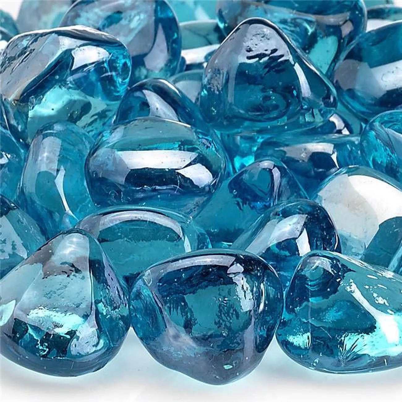 Powder Blue Luster Zircon Fire Glass - 10 lbs