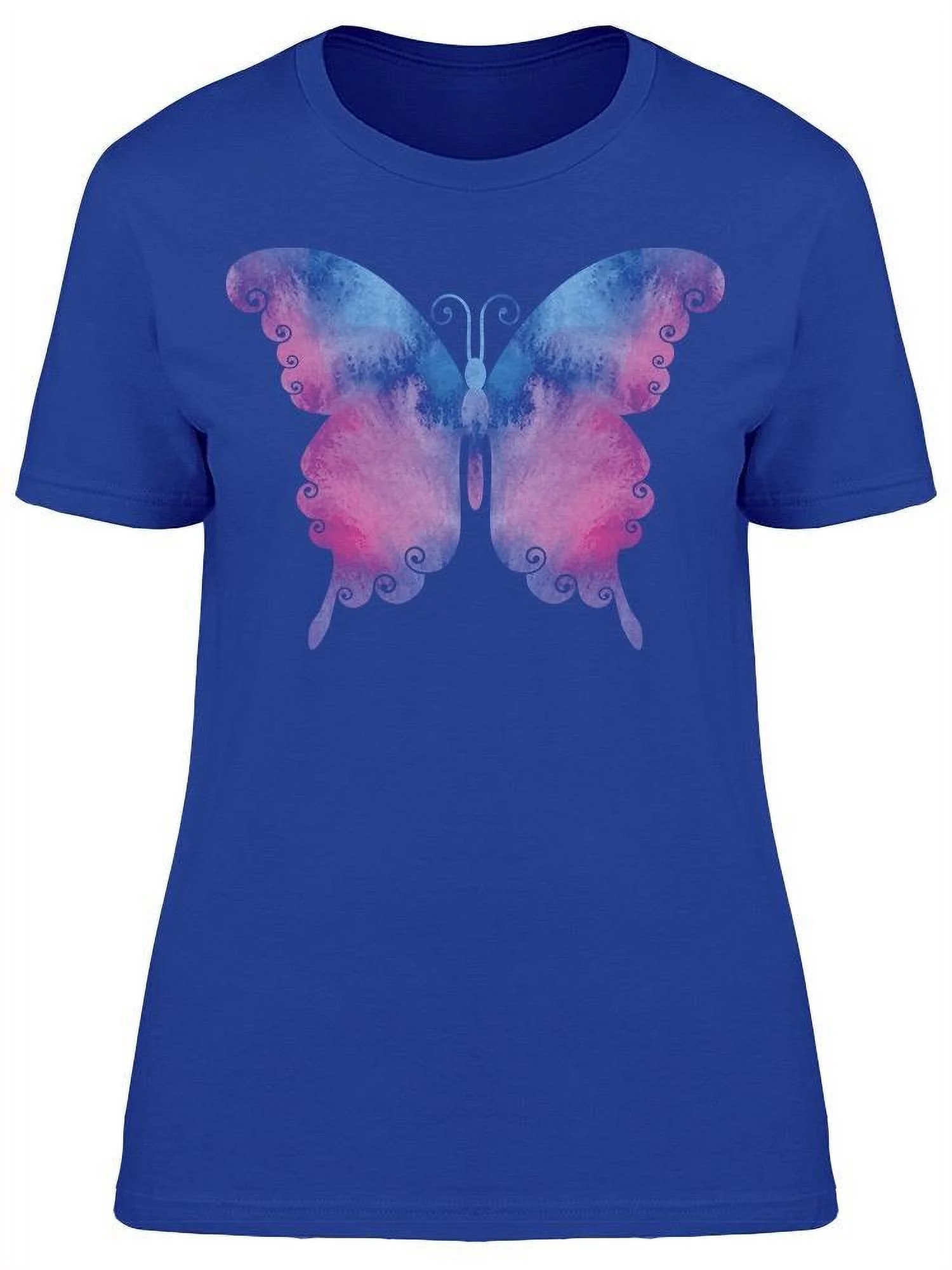 Pinkish Watercolor Butterfly T-Shirt Women -Image by Shutterstock, Female XX-Large