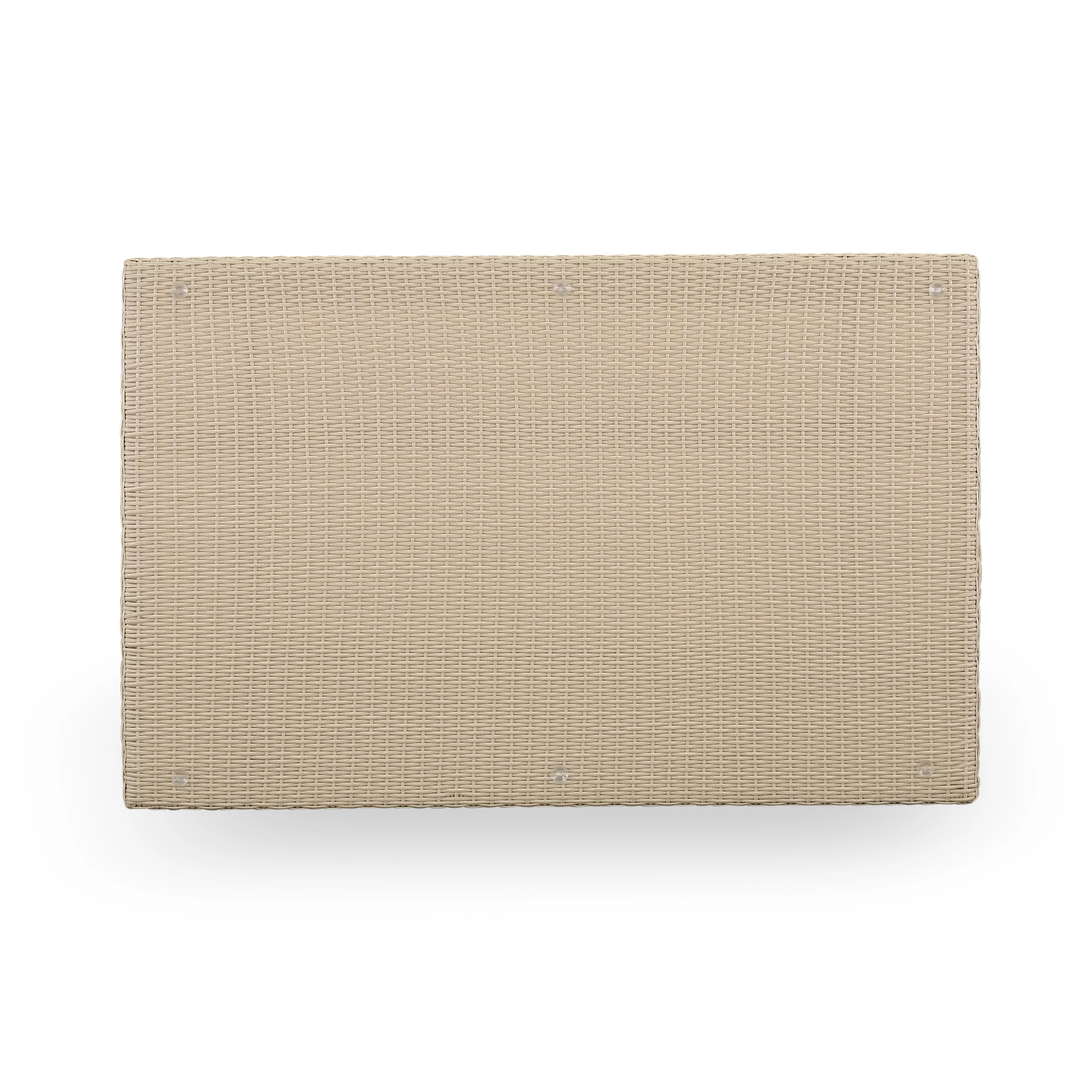 East West Furniture Valencia 7-piece Modern Metal Patio Set in Cream