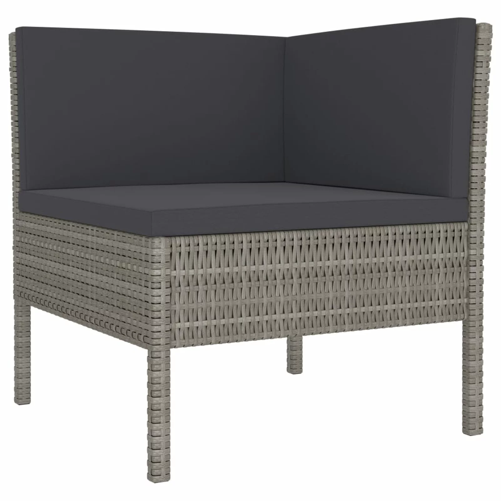 Carevas 3 Piece Patio Set with Cushions Poly Rattan Gray