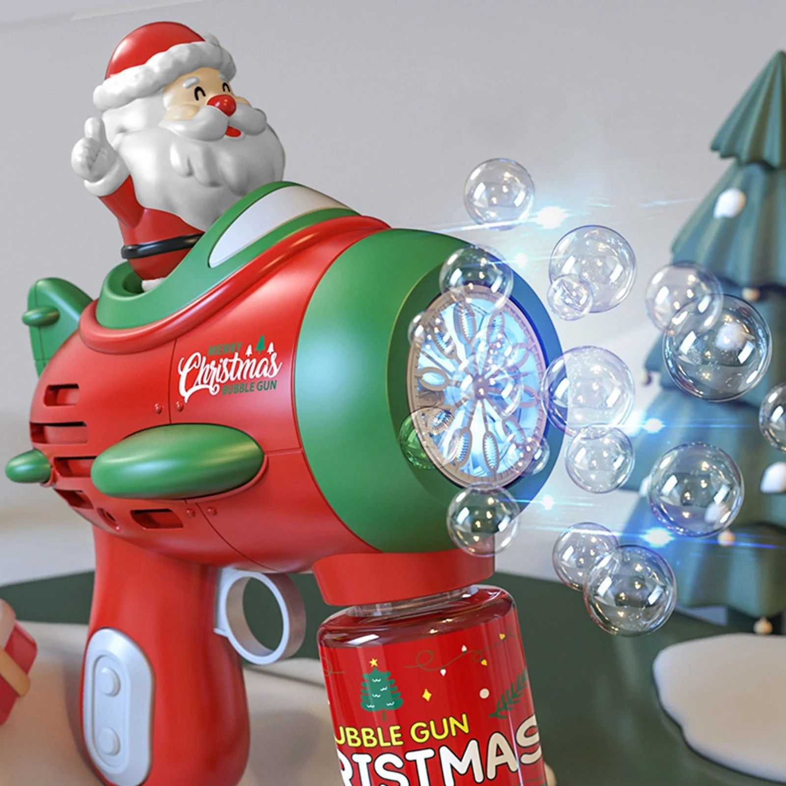 XZZjjl 4th of the July Garage Kits 90Ml Christmas Bubble Machine Children'S Fully Automatic Internet Santa Electric Bubble Children'S Toy Gift