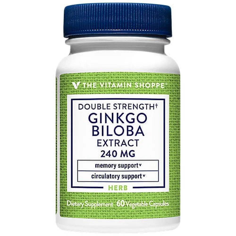 Double Strength Ginkgo Biloba Extract ? Memory & Circulatory Support ? 240 MG (60 Vegetable Capsules)